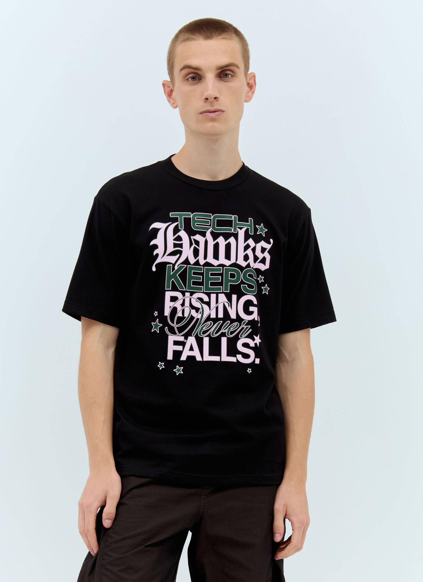 Ice & Techno Th Fan Graphic-print Crew-neck T-shirt In Black