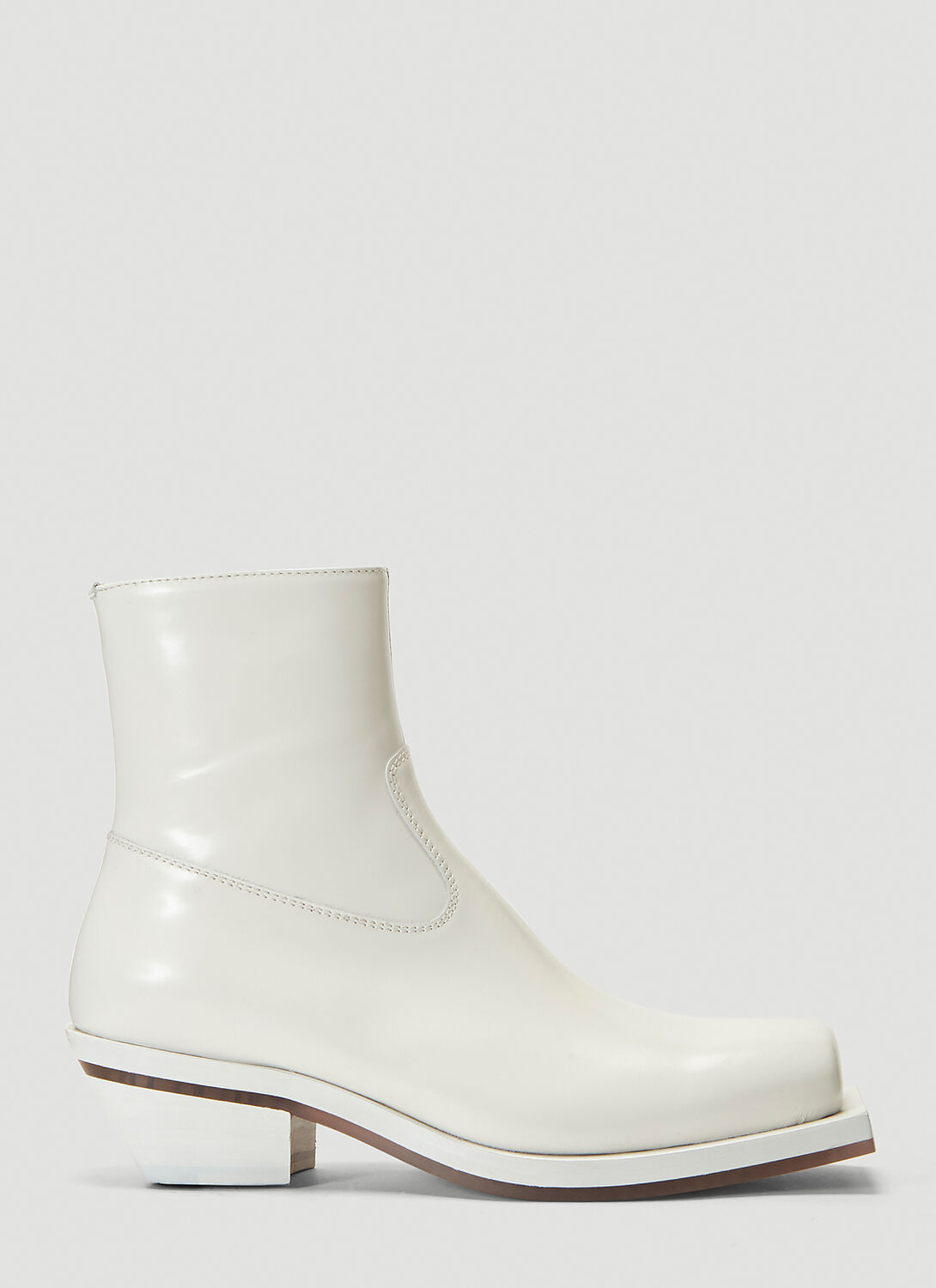 Ion Squared-toe Cowboy Boots In White