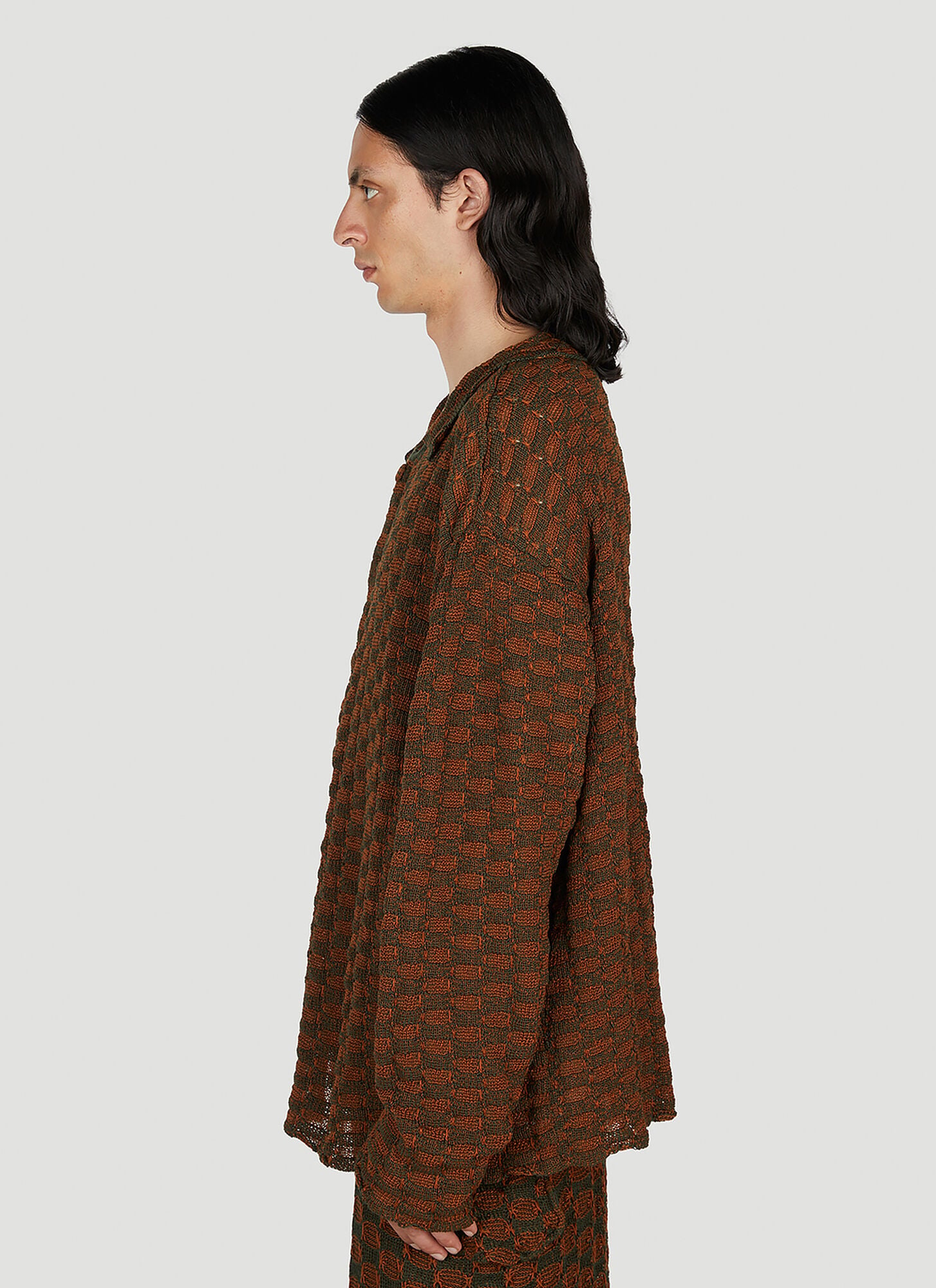  Isa Boulder Isa Boulder Sphere Knit Long Sleeved Cardigan - Mann Strick Brown S 