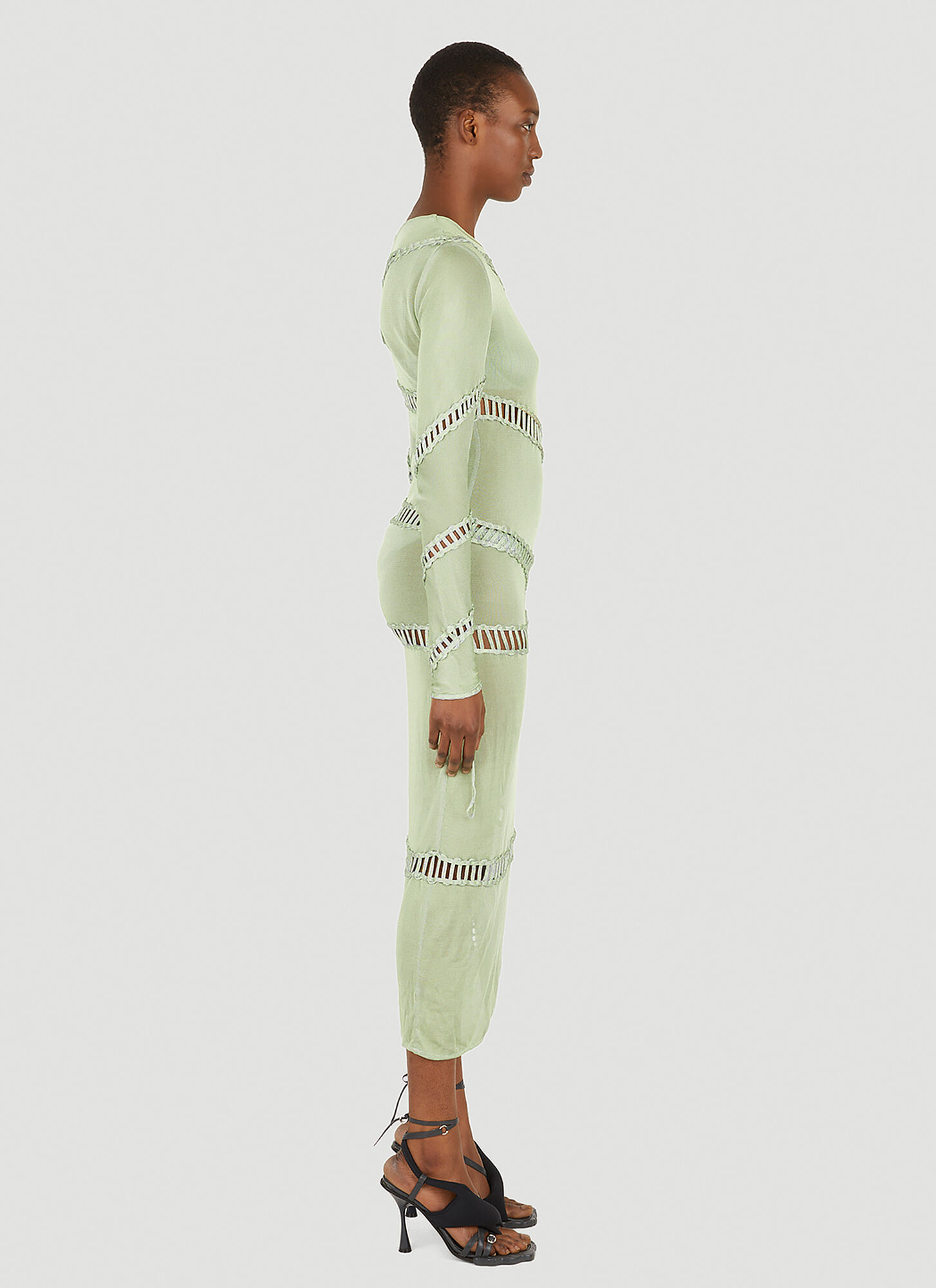  Isa Boulder Isa Boulder Puzzle Long Sleeve Dress - Frau Kleider Green Xs 