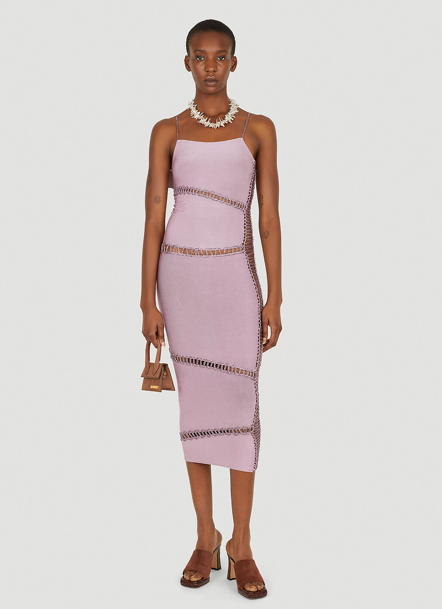  Isa Boulder Isa Boulder Jigsaw Spaghetti Strap Dress - Frau Kleider Lilac L 