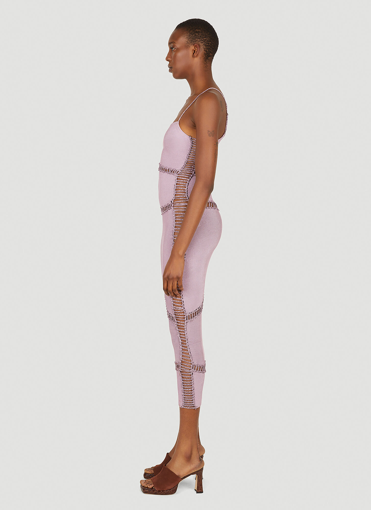  Isa Boulder Isa Boulder Jigsaw Spaghetti Strap Dress - Frau Kleider Lilac L 