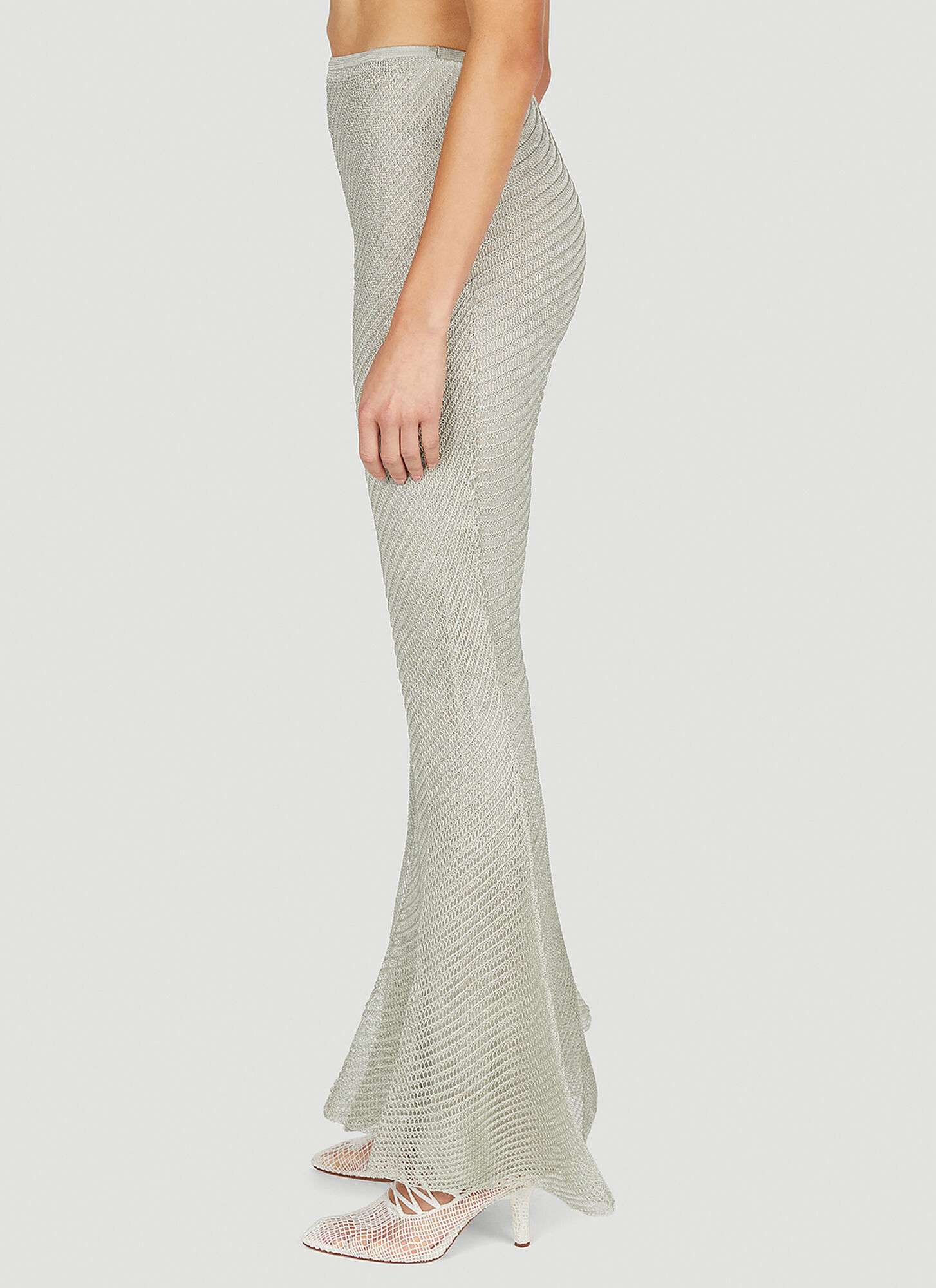  Isa Boulder Isa Boulder Moire Flared Pants - Frau Hosen Silver L 