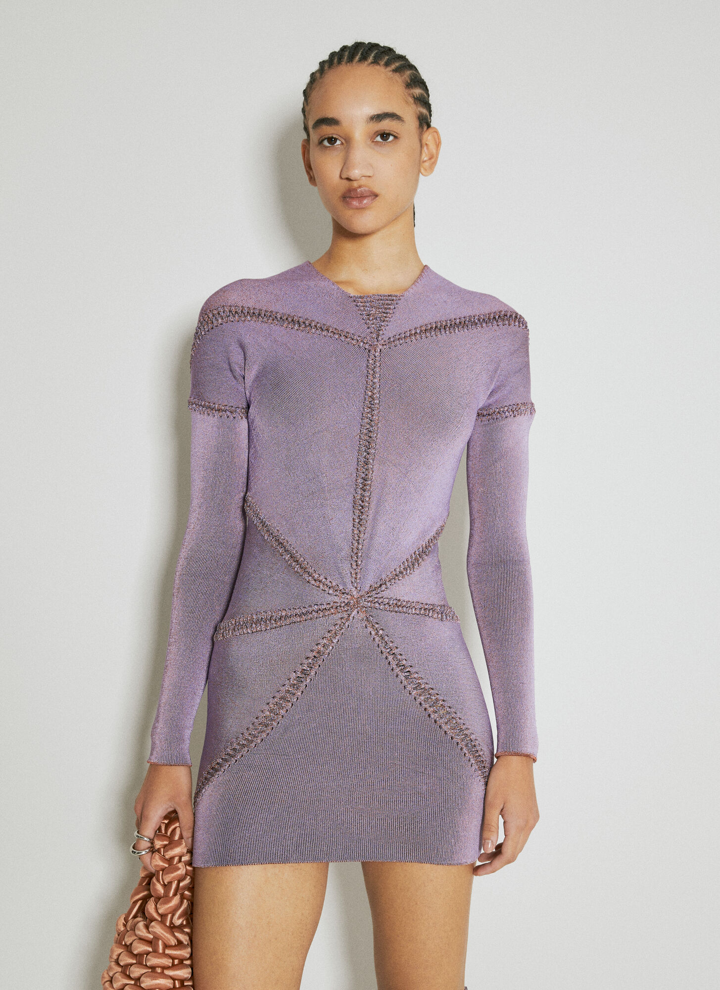  Isa Boulder Isa Boulder Ray Knit Mini Dress - Frau Kleider Lilac L 
