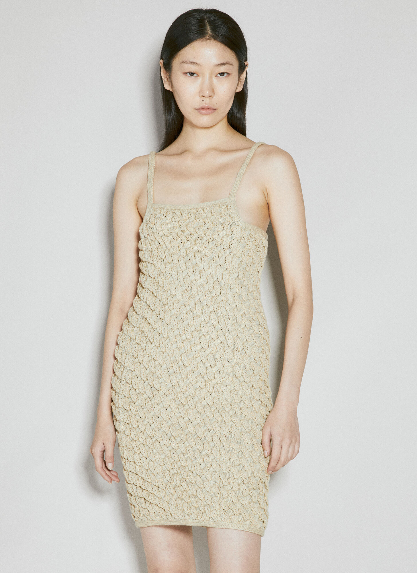 Isa Boulder Women's Beige Sleeveless Cereal Knit Dress - Woman Dresses M