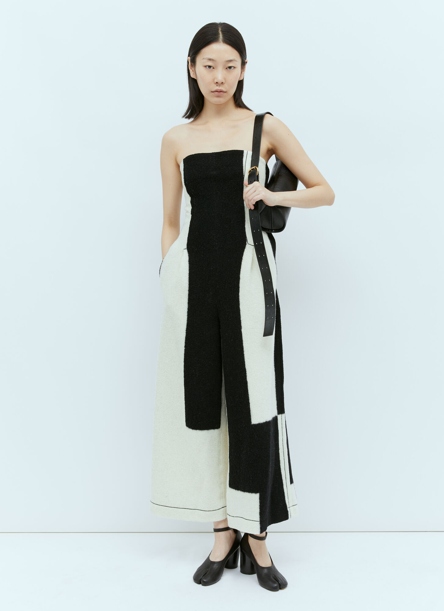 Issey Miyake Women's White Rectilinear Milled Jumpsuit - Woman Dresses 3