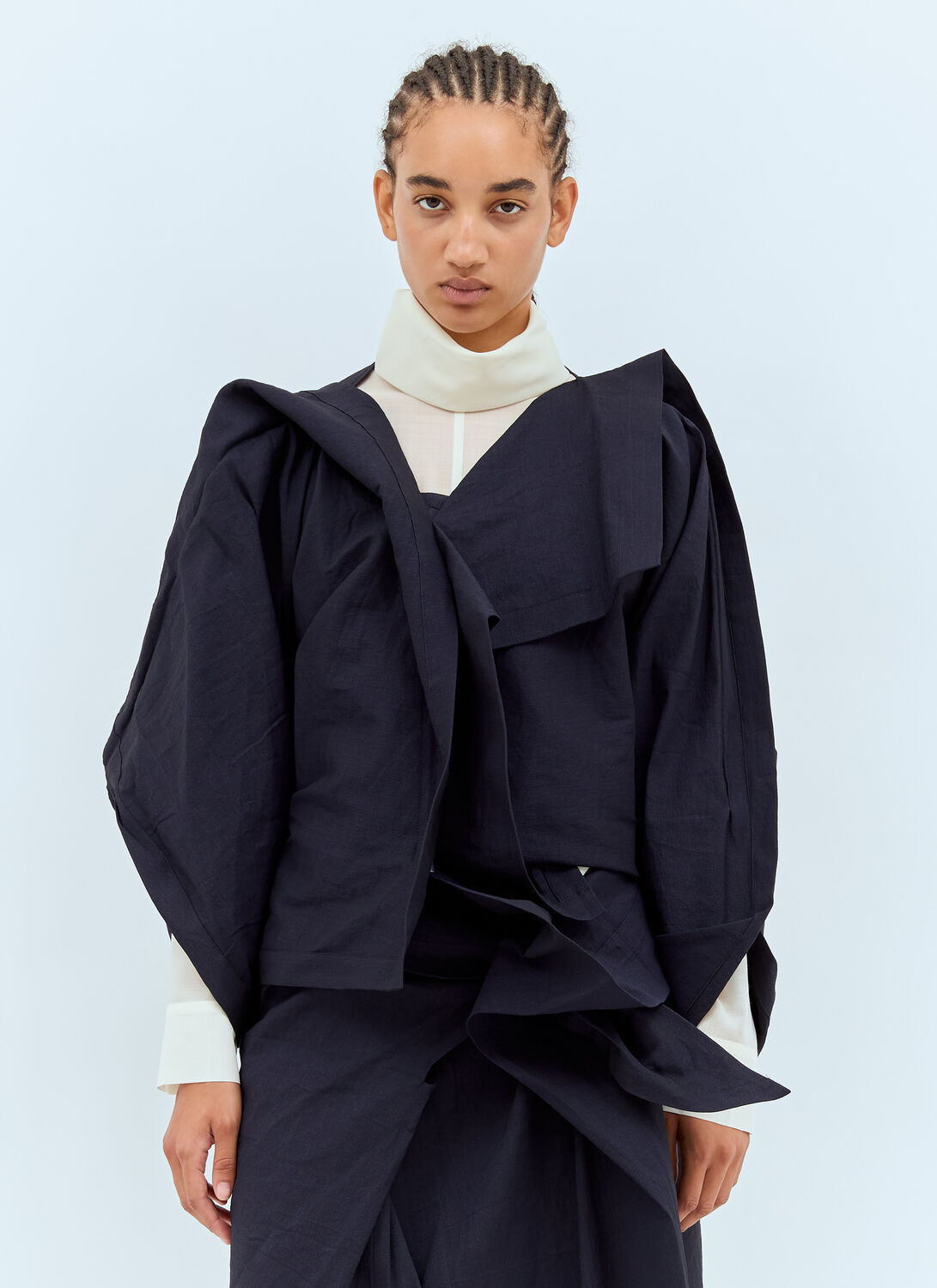 Issey Miyake Enclothe Woven Cardigan In Blue