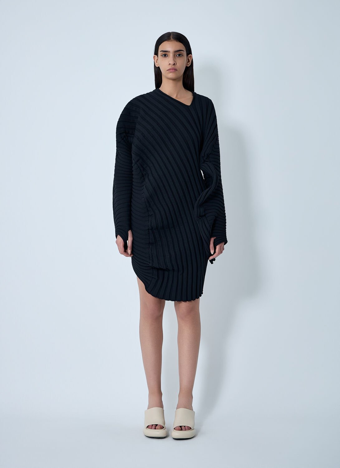 Issey Miyake Women Knit As If Top In Black