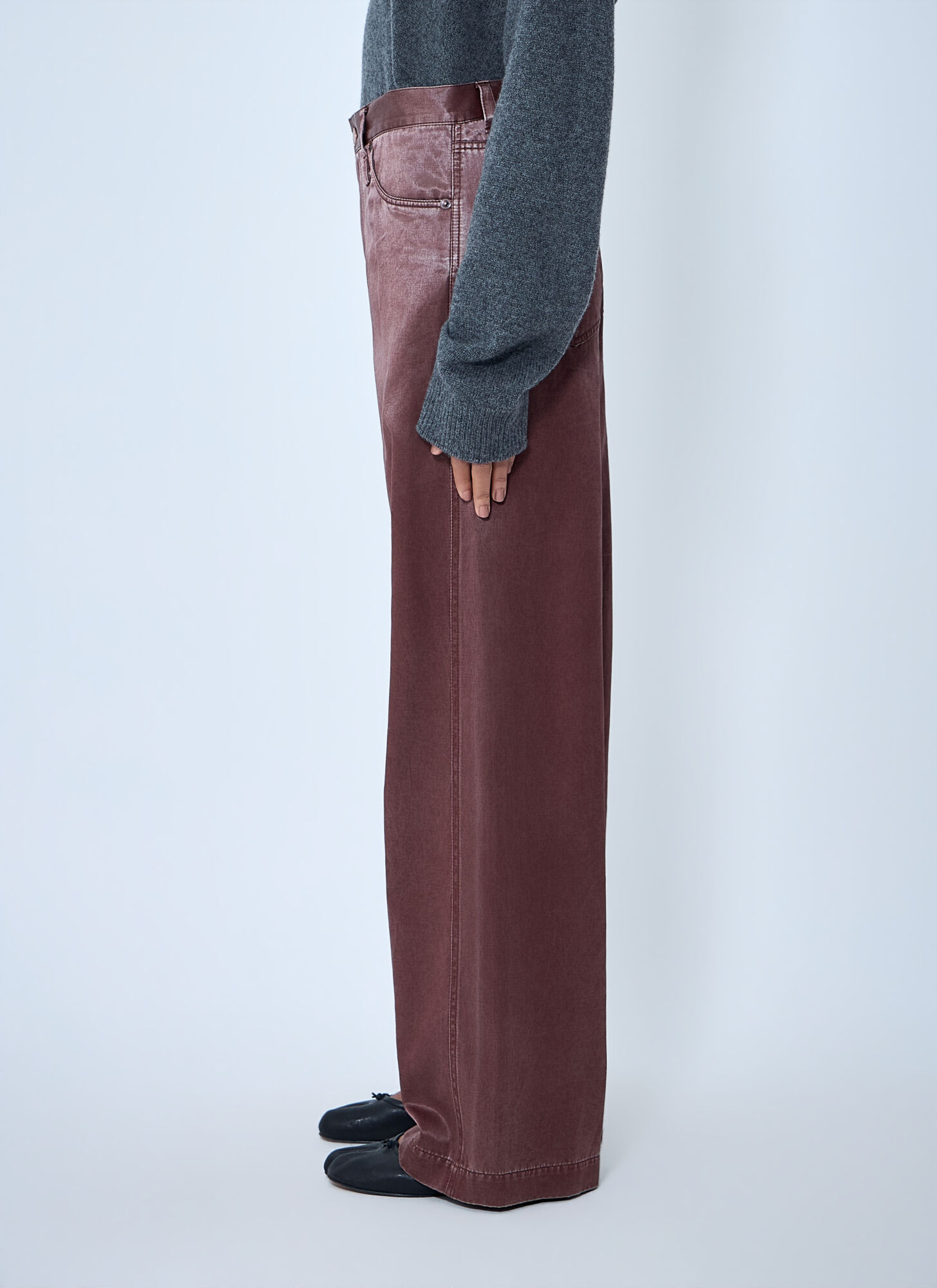 Issey Miyake Issey Miyake Satin Wide-leg Jeans - Frau Jeans Brown 2 