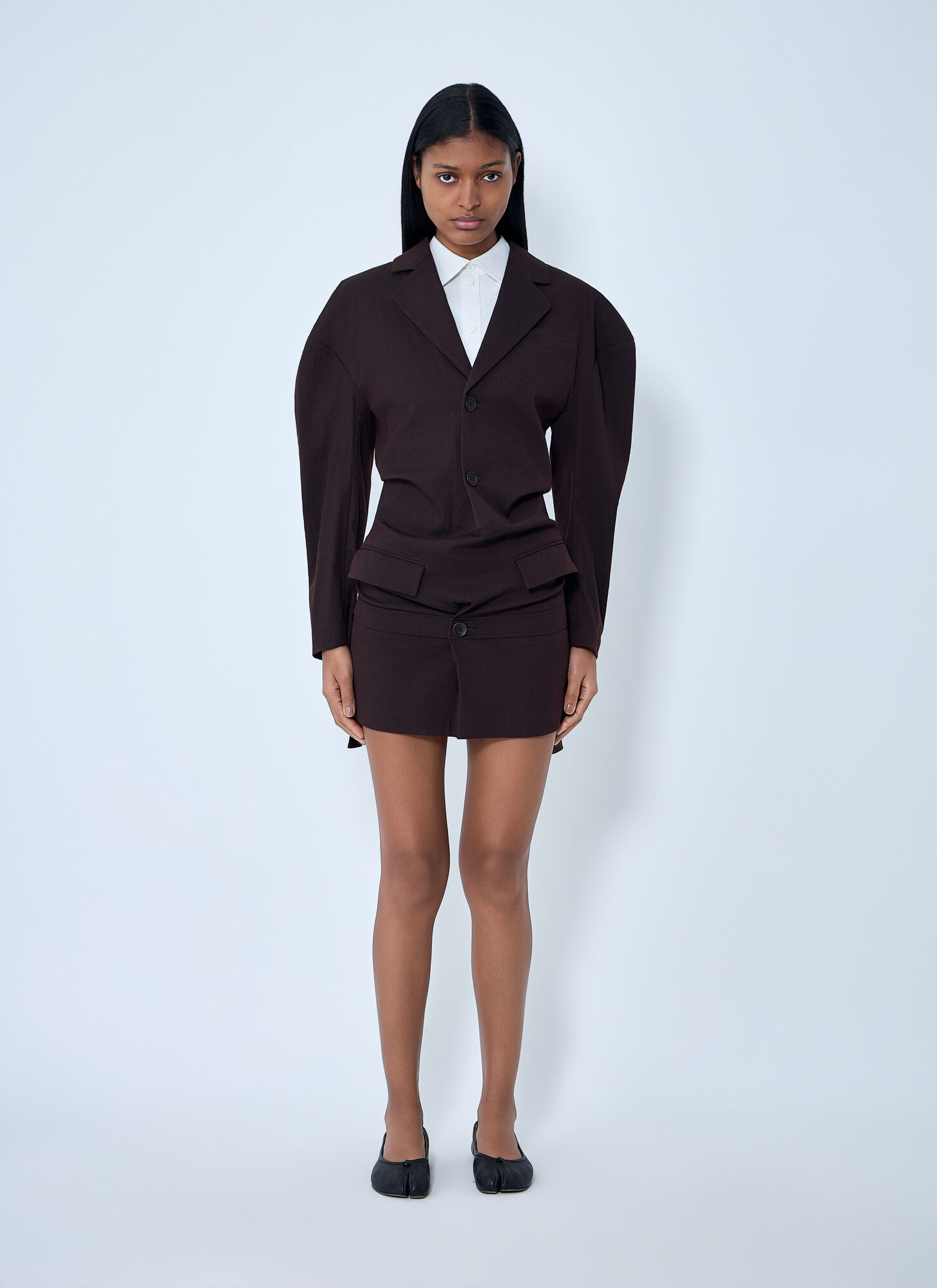 Issey Miyake Issey Miyake Tailored Blazer Mini Dress - Frau Kleider Brown 2 