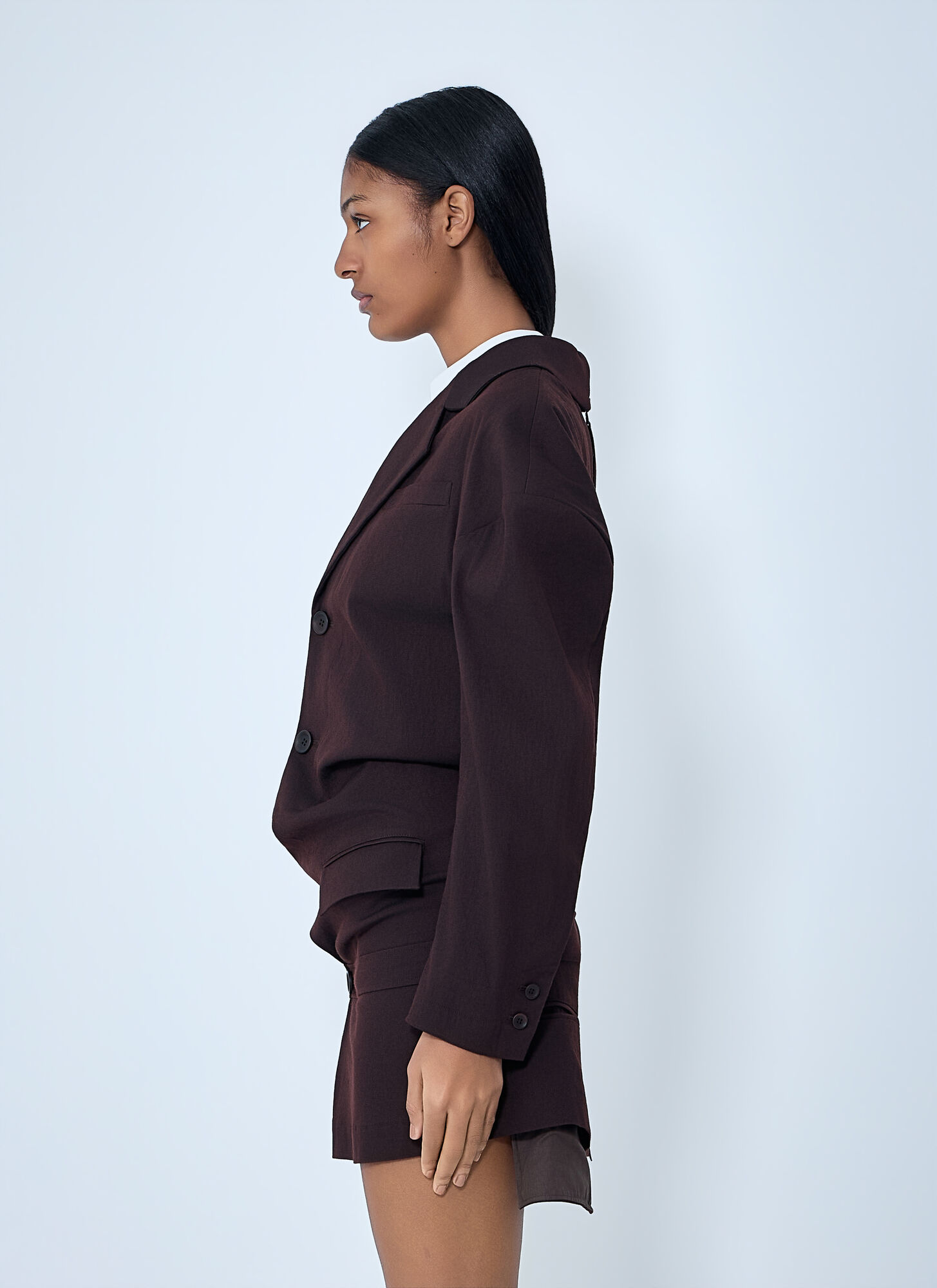  Issey Miyake Issey Miyake Tailored Blazer Mini Dress - Frau Kleider Brown 2 