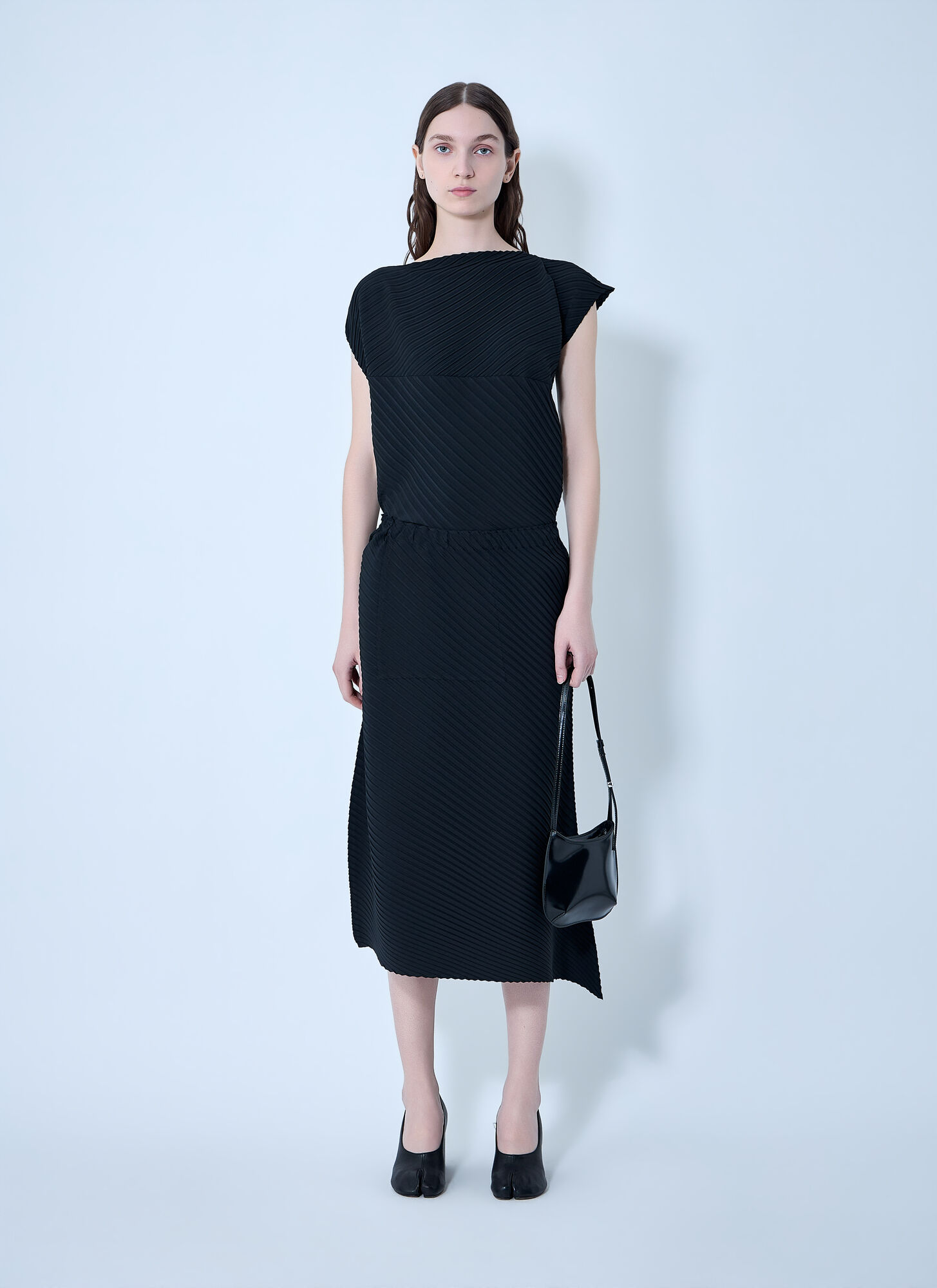  Issey Miyake Issey Miyake Diagonal Textured Midi Skirt - Frau Röcke Black 2 