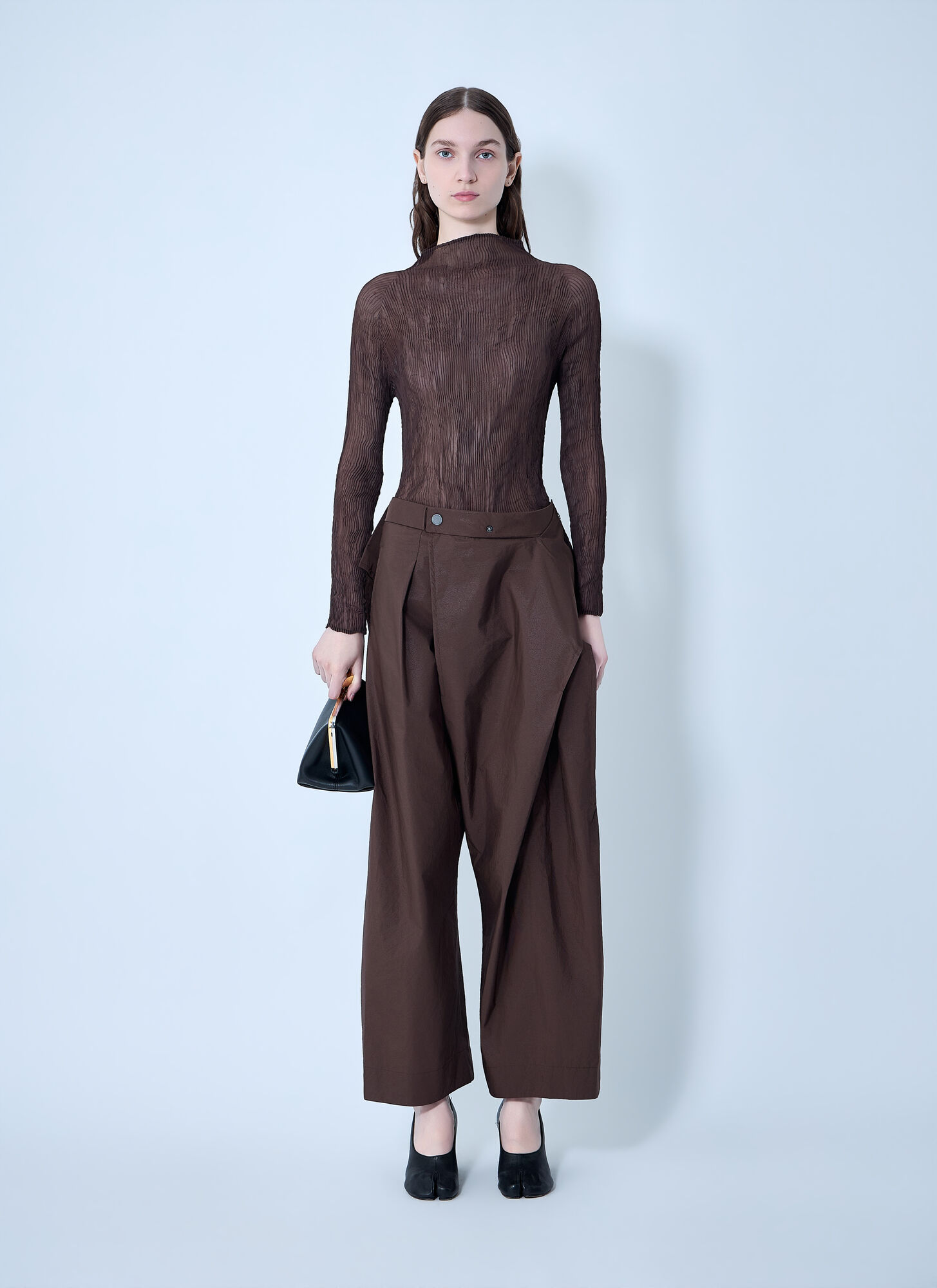  Issey Miyake Issey Miyake Chiffon Twist Top - Frau Tops Brown 2 
