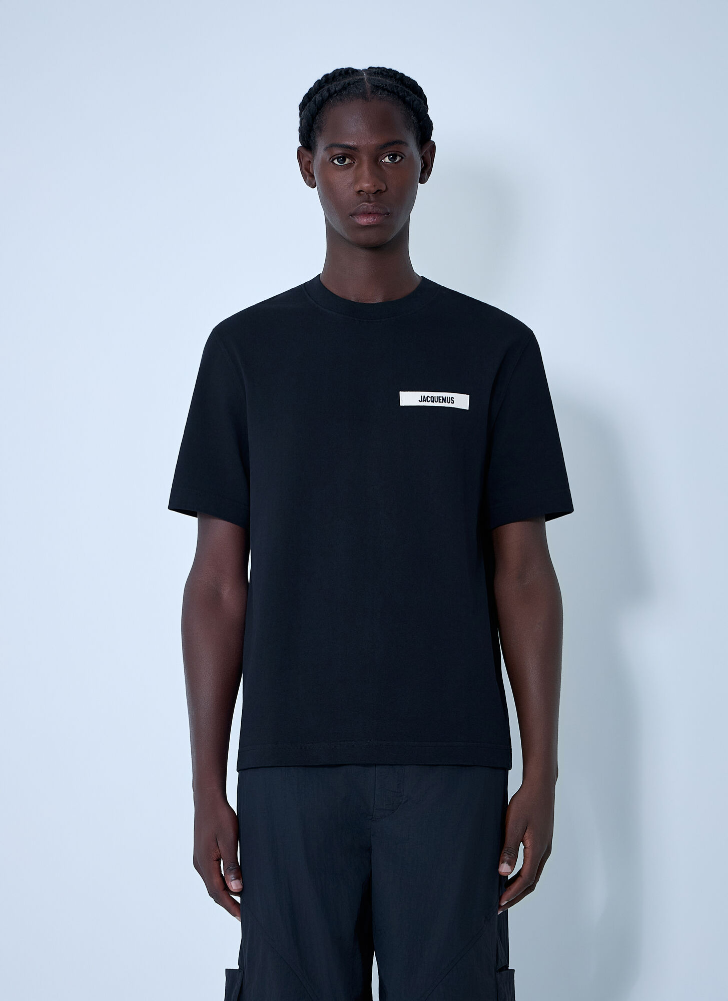 Jacquemus Men's Black Le T-Shirt Gros Grain - Man T-Shirts Xs