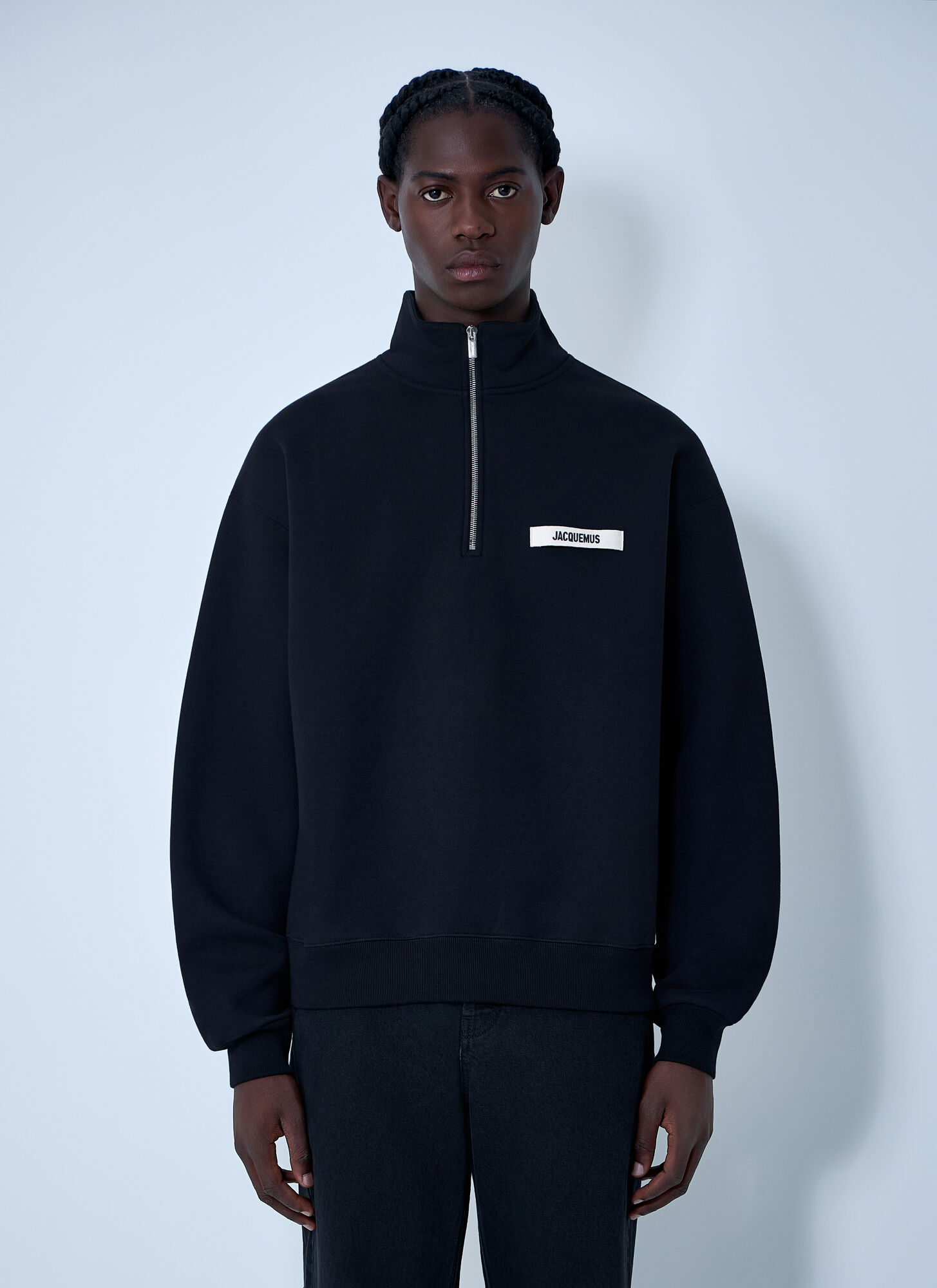 Jacquemus Le Camionneur Gros Grain Sweatshirt - Man Sweatshirts Black L
