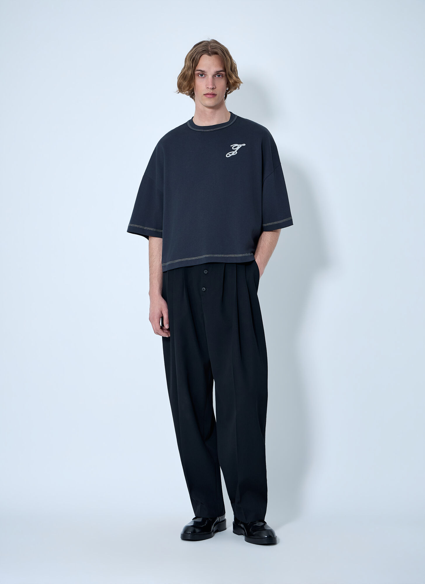  Jacquemus Jacquemus Oversized Logo T-shirt - Mann T-shirts Navy S 
