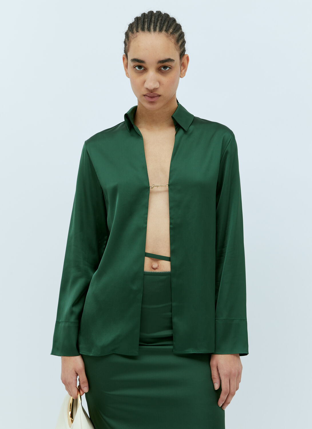 Shop Jacquemus La Chemise Notte Shirt In Green