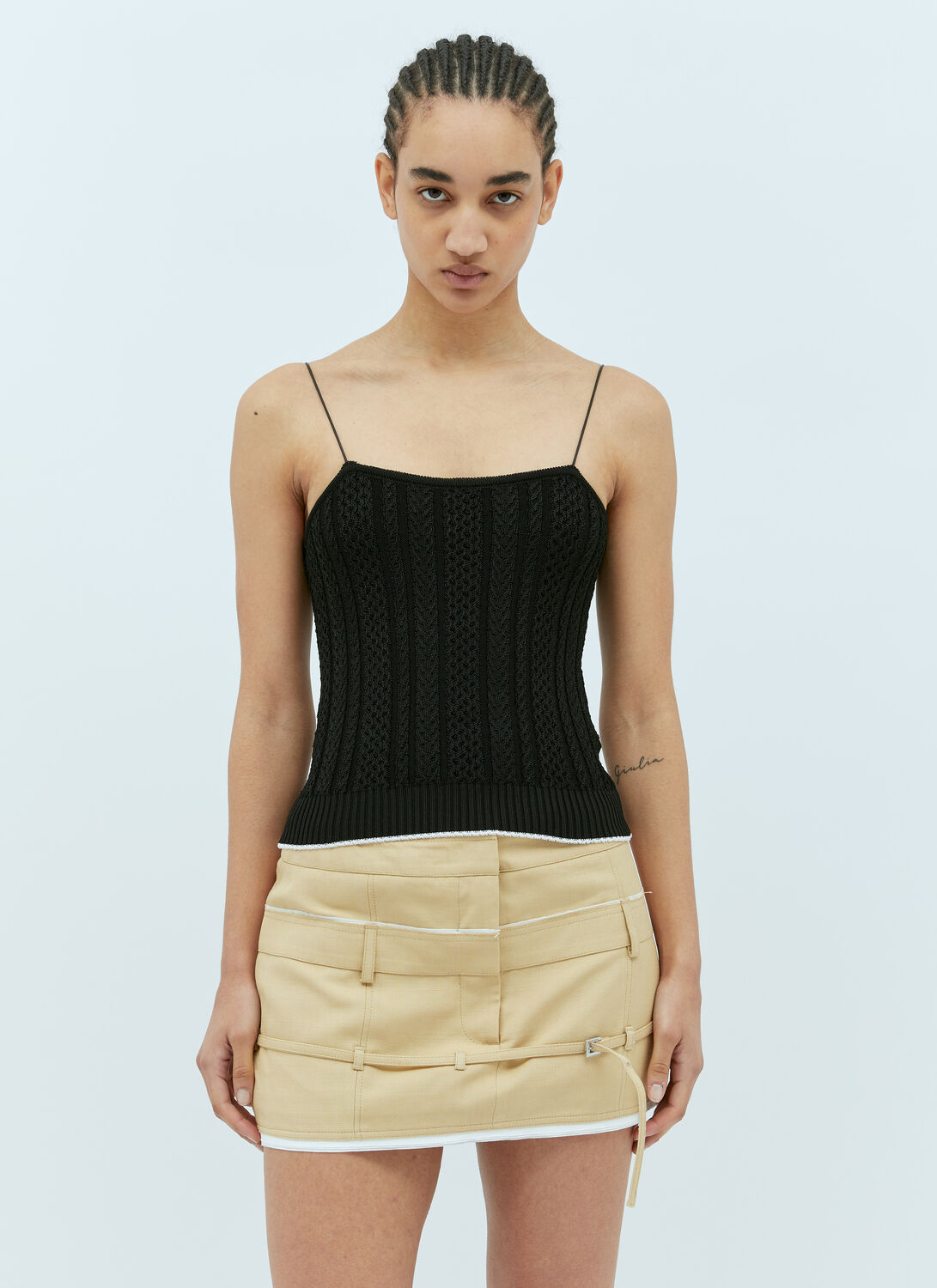 Jacquemus Women's Le Haut Bela Cable-knit Tank In Black