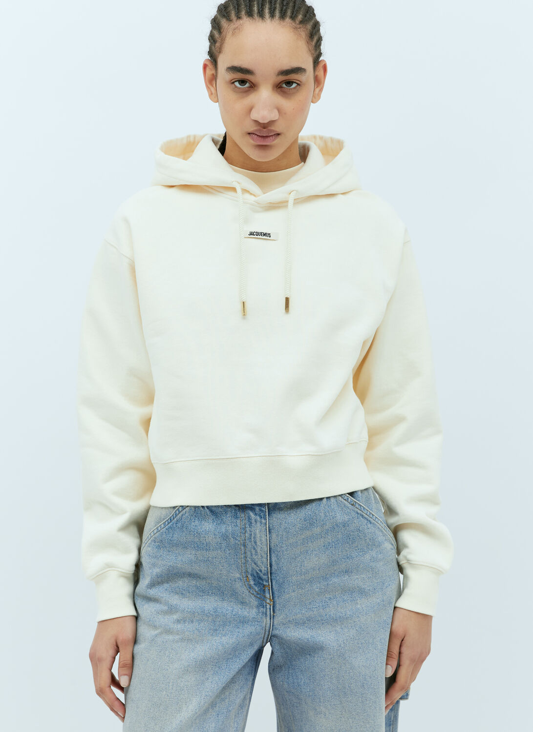 Jacquemus Cotton Hoodie In White