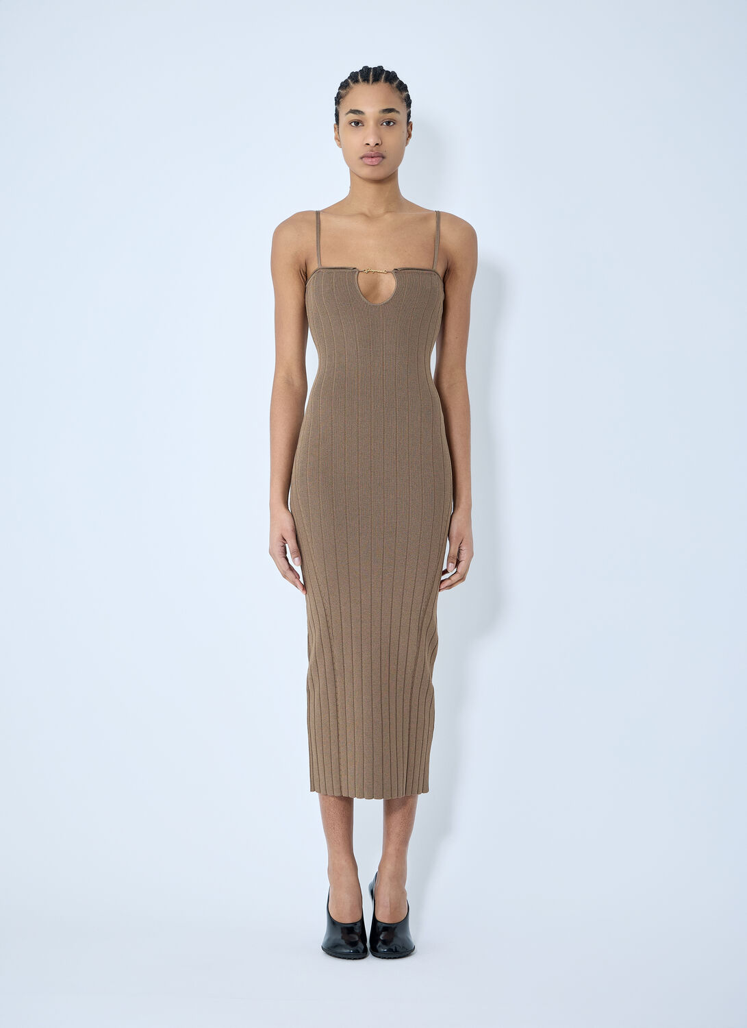 Jacquemus Women La Robe Sierra Bretelles Dress In Beige