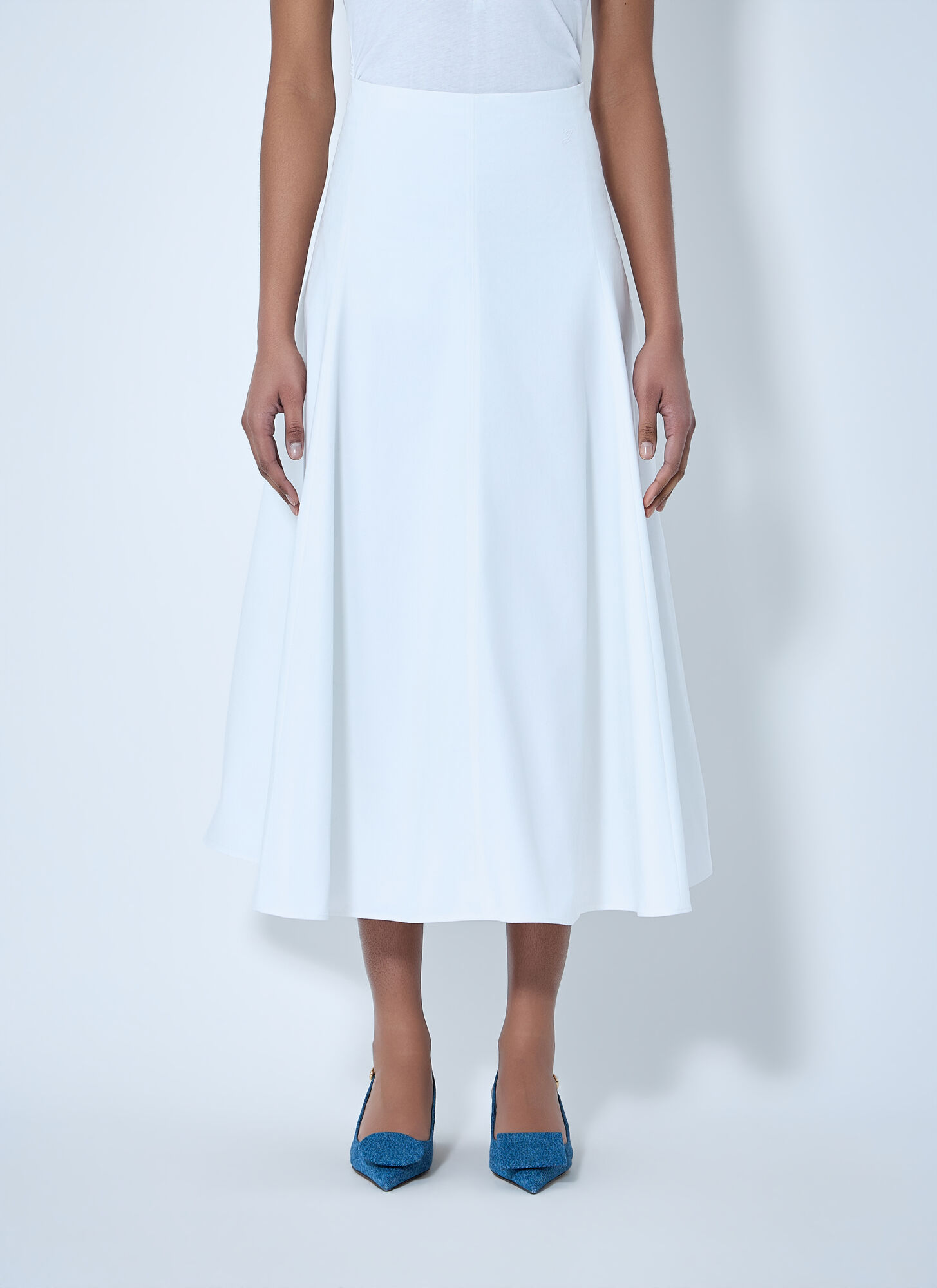 JACQUEMUS Jacquemus A-line Midi Skirt - Woman Skirts White Fr - 34　Jacquemus A ライン ミディ スカート - 女性スカート ホワイト Fr - 34