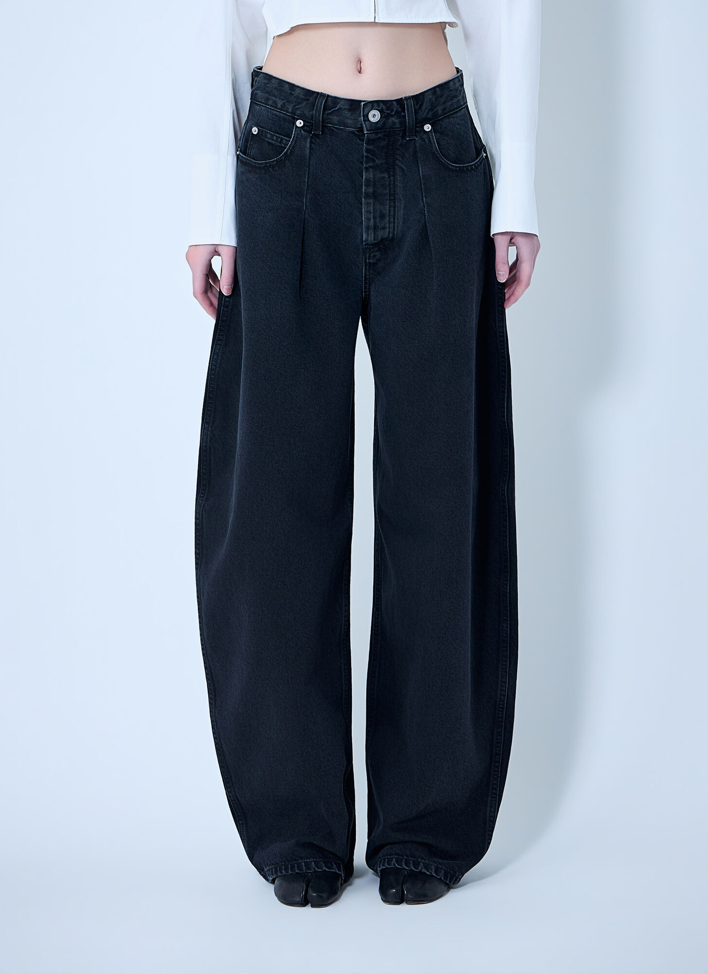 JACQUEMUS Jacquemus De-nmes Ovalo Jeans - Woman Jeans Black 25　Jacquemus De-nmes Ovalo ジーンズ - 女性ジーンズ ブラック 25