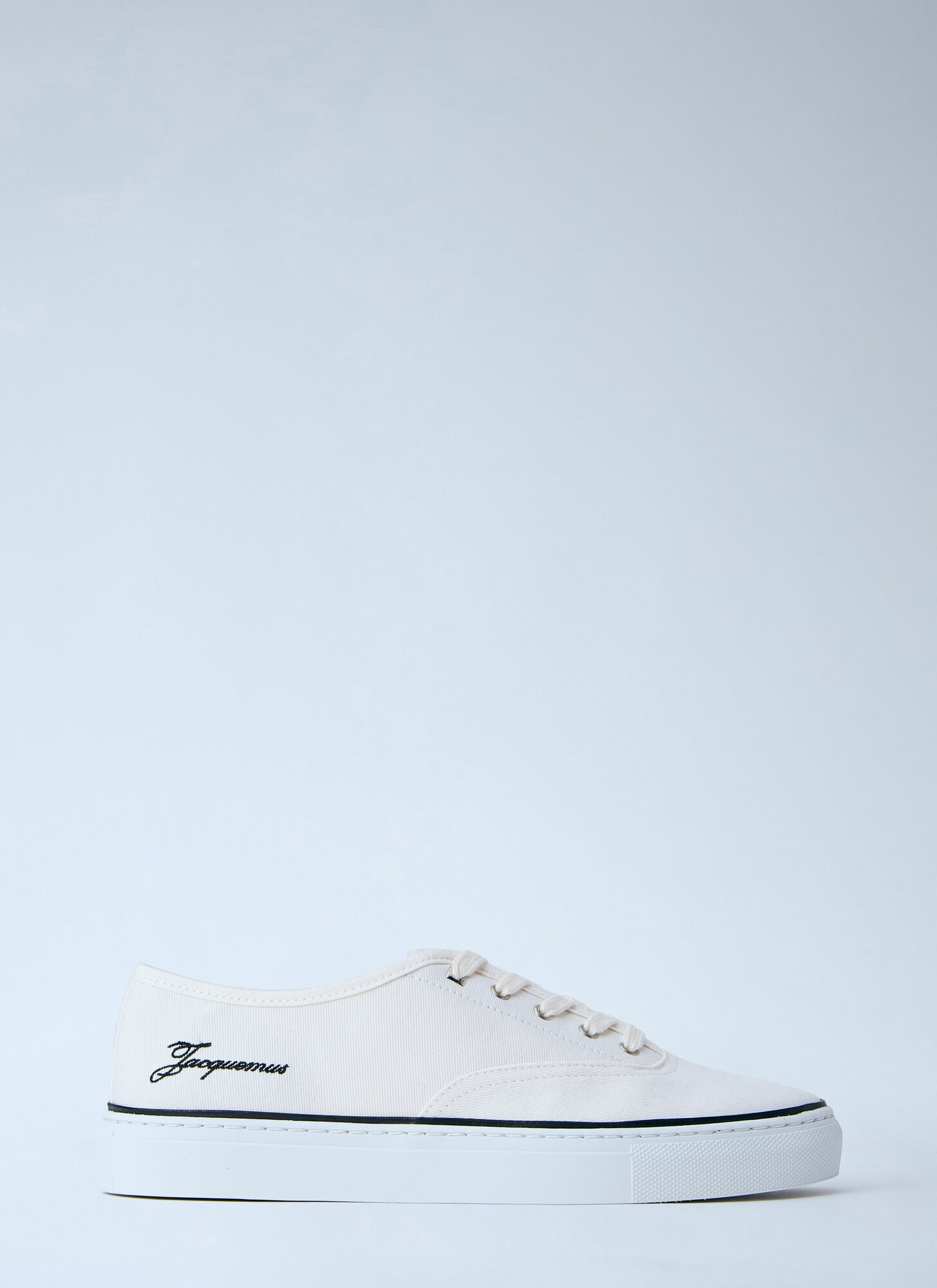 JACQUEMUS Jacquemus Ff Canvas Sneakers - Woman Sneakers White Eu - 41　Jacquemus Ff キャンバス スニーカー - 女性スニーカー ホワイト EU - 41