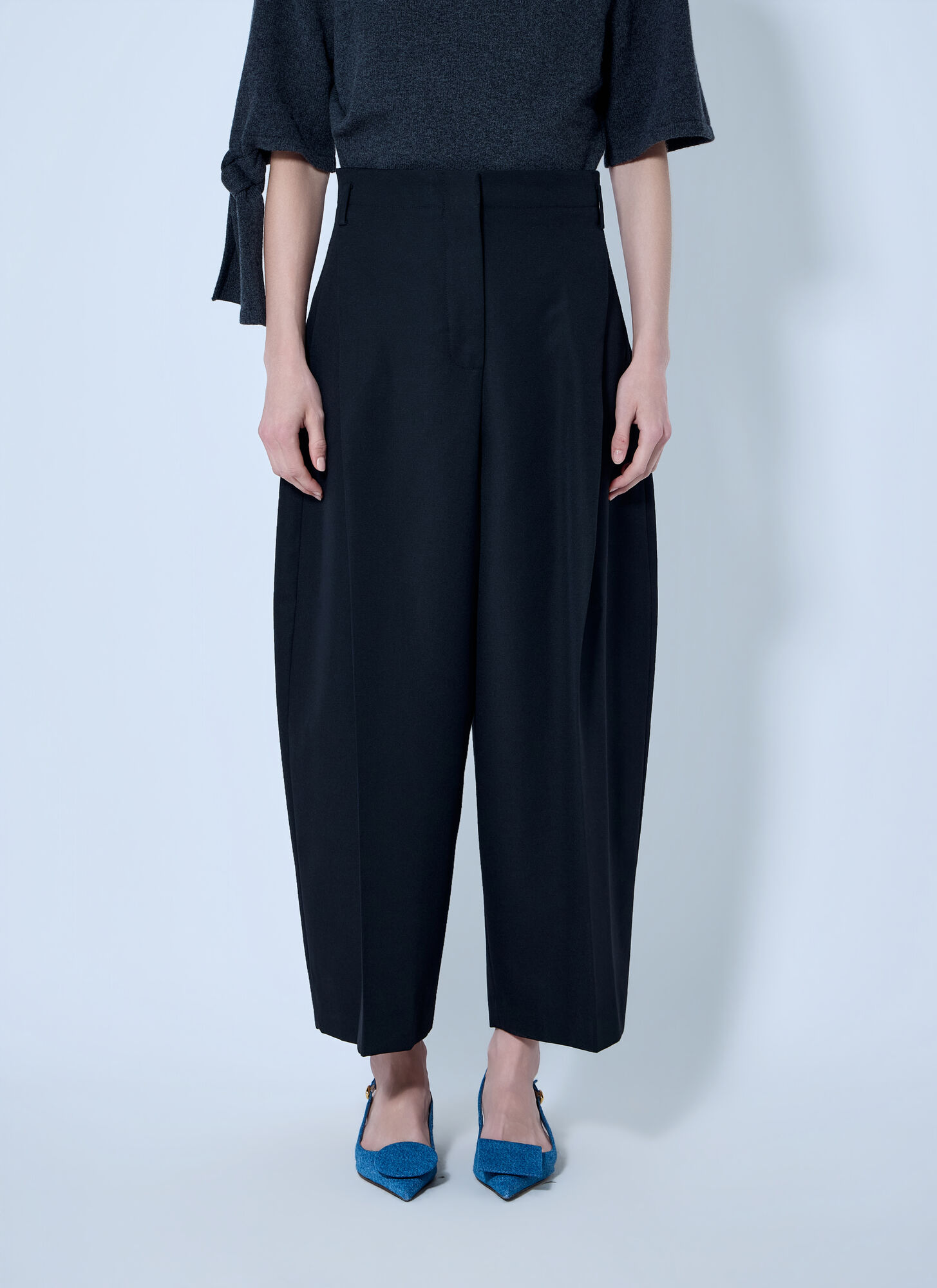 Jacquemus Le Pantalon Miami Wool Wide-Leg Pants - Woman Pants Black Fr - 34 - Immagine 1