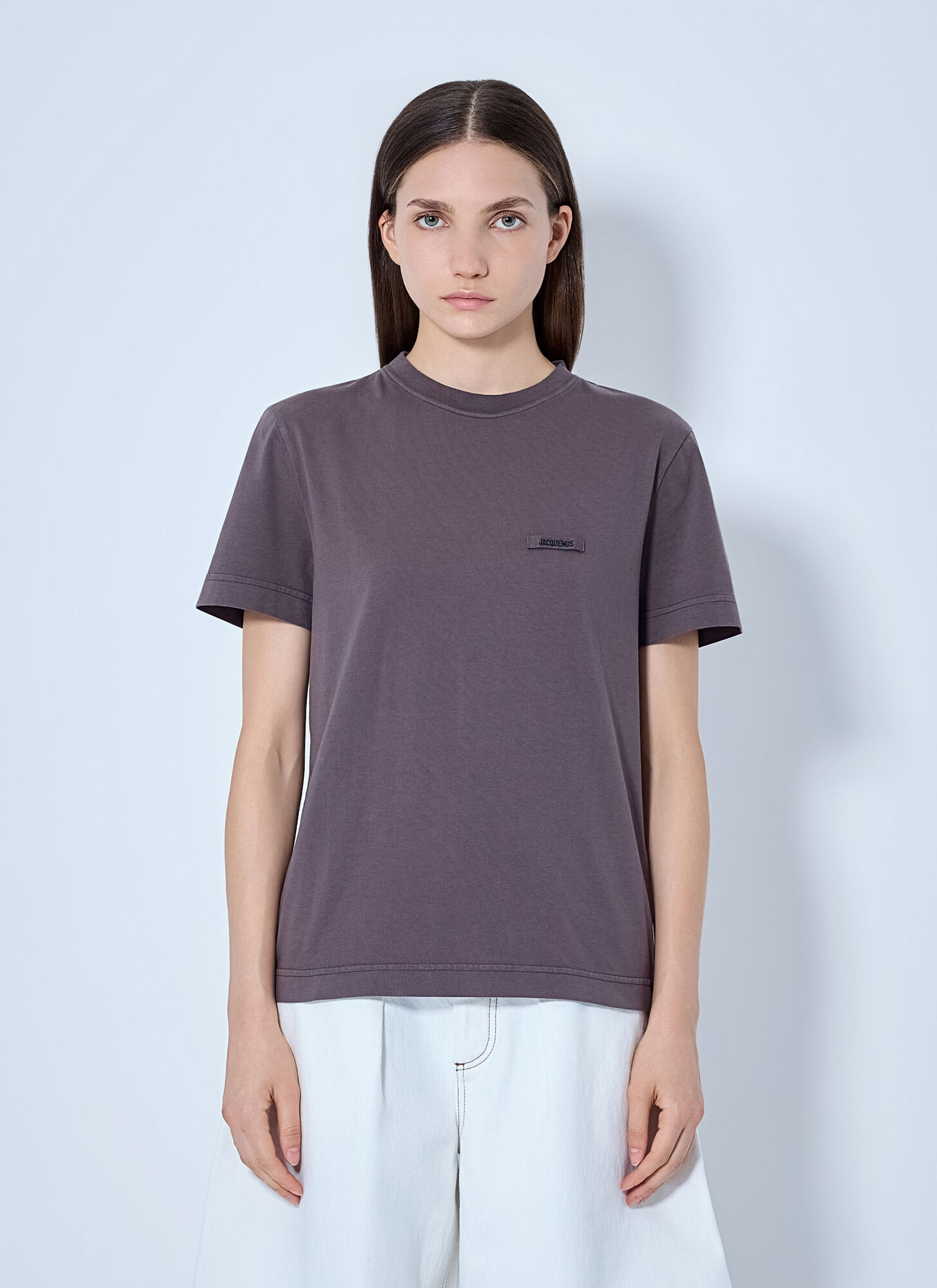Jacquemus Gros Grain Crewneck T-Shirt - Woman T-Shirts Purple L - Immagine 1