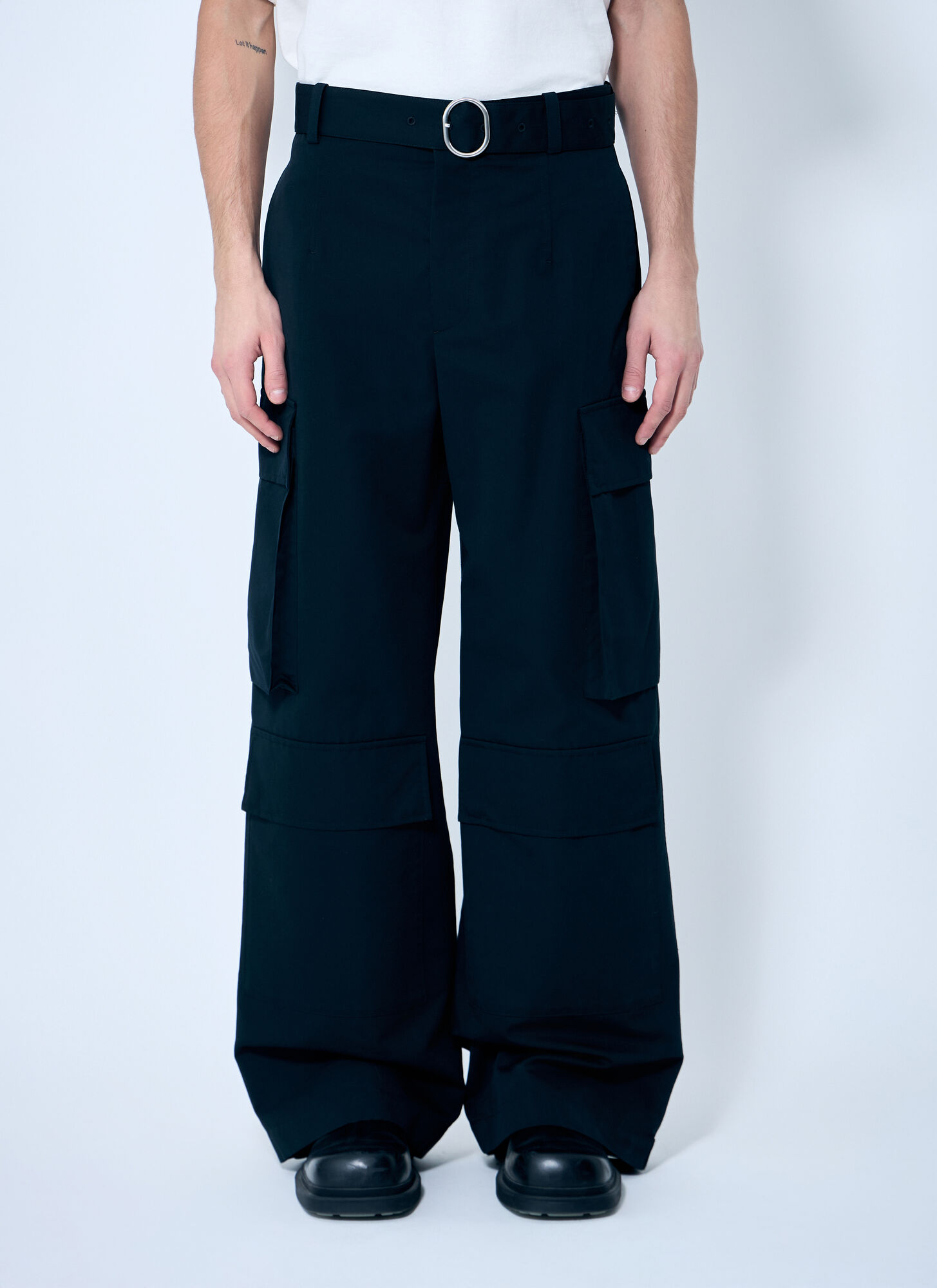 Jil Sander Belted Cargo Pants – Man Pants Black Eu – 48 Jil Sander Belted Cargo Pants – Man Pants Black Eu – 48