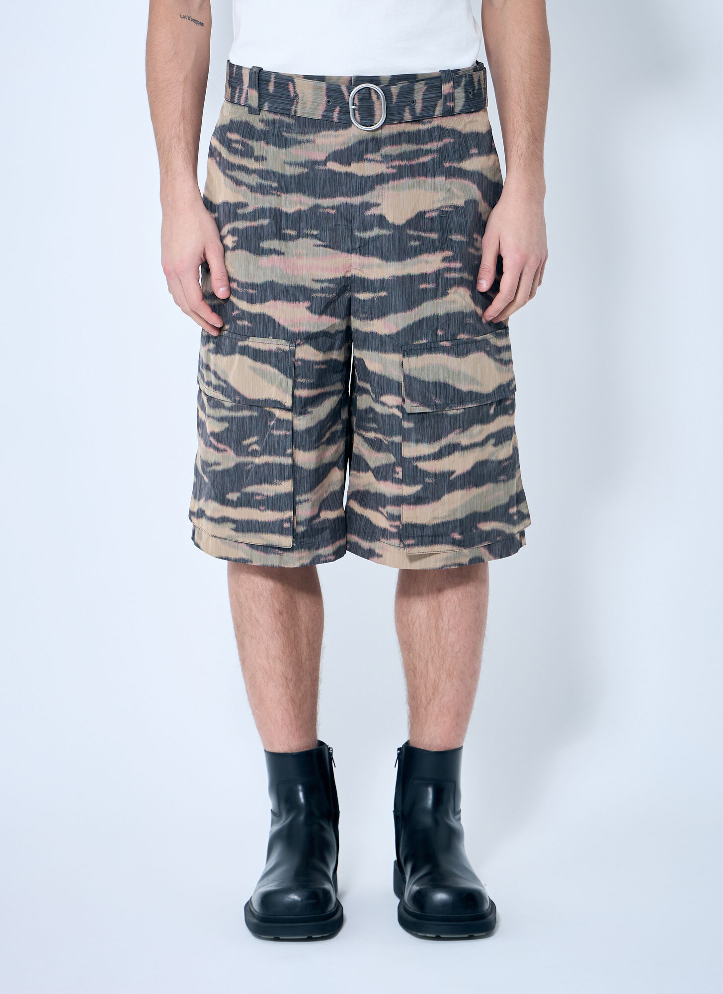 Jil Sander Jil Sander Belted Camo Shorts - Man Shorts Brown Eu - 50　Jil Sander ベルテッド カモフラージュ ショーツ - マン ショーツ ブラウン EU - 50