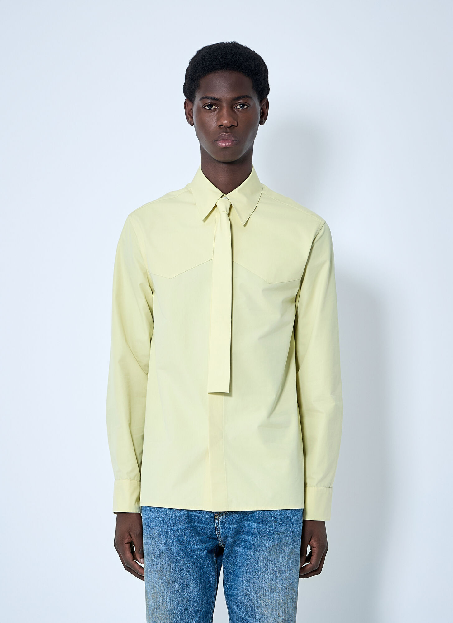 Jil Sander Classic Shirt With Tie - Man Shirts Yellow Eu - 39　ジル・サンダー クラシック シャツ ネクタイ付き - マン シャツ イエロー EU - 39 Jil