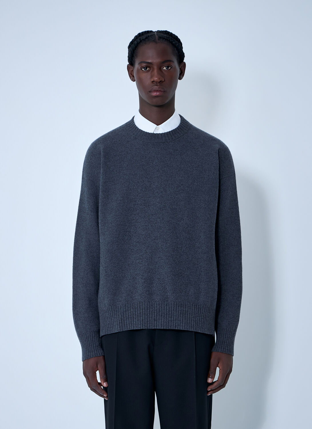 Jil Sander Men Wool Sweater In Gray