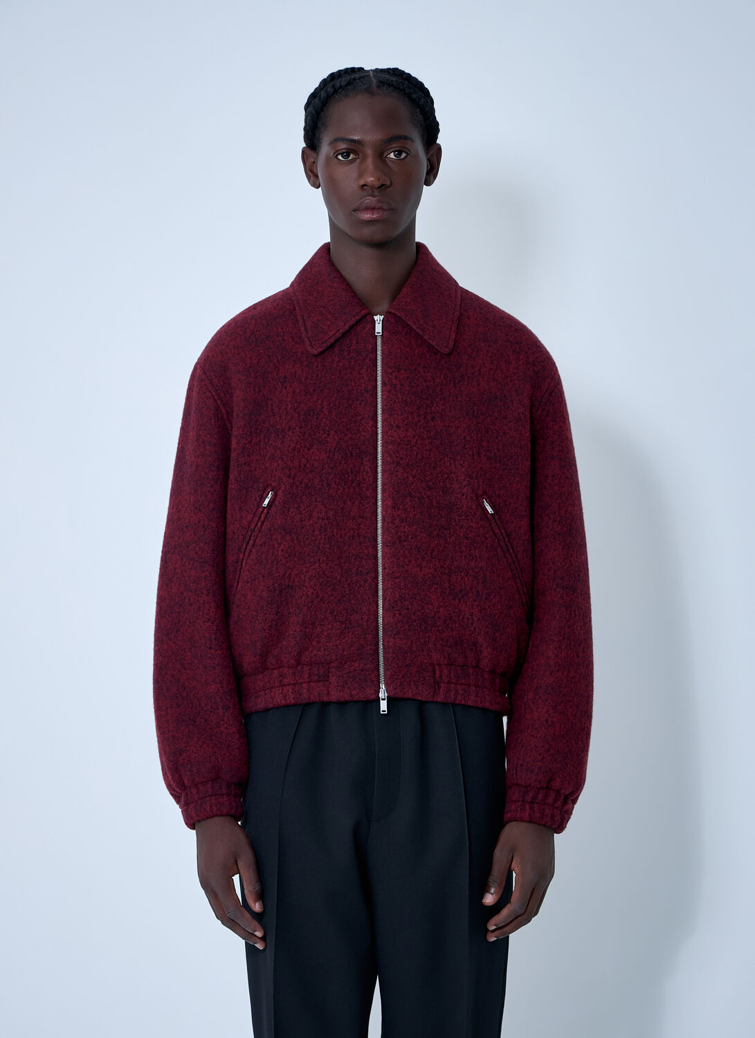 Jil Sander Wool-blend Bomber Jacket In Red