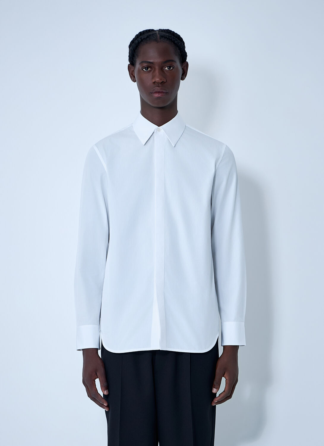 Jil Sander Men Cotton Button-down Shirt In Blue