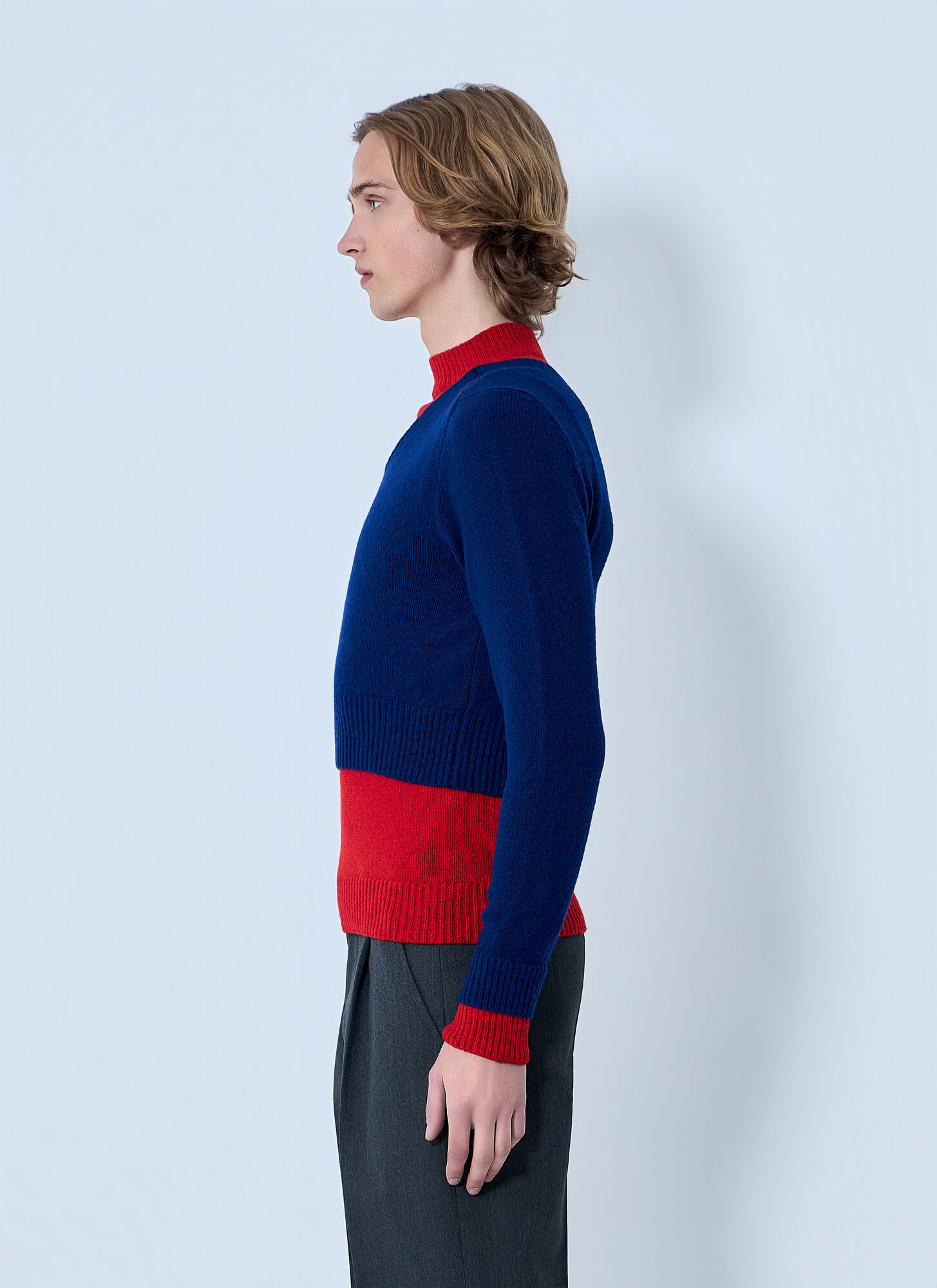  Jil Sander Jil Sander Layered Knit Sweater - Mann Strick Blue It - 48 