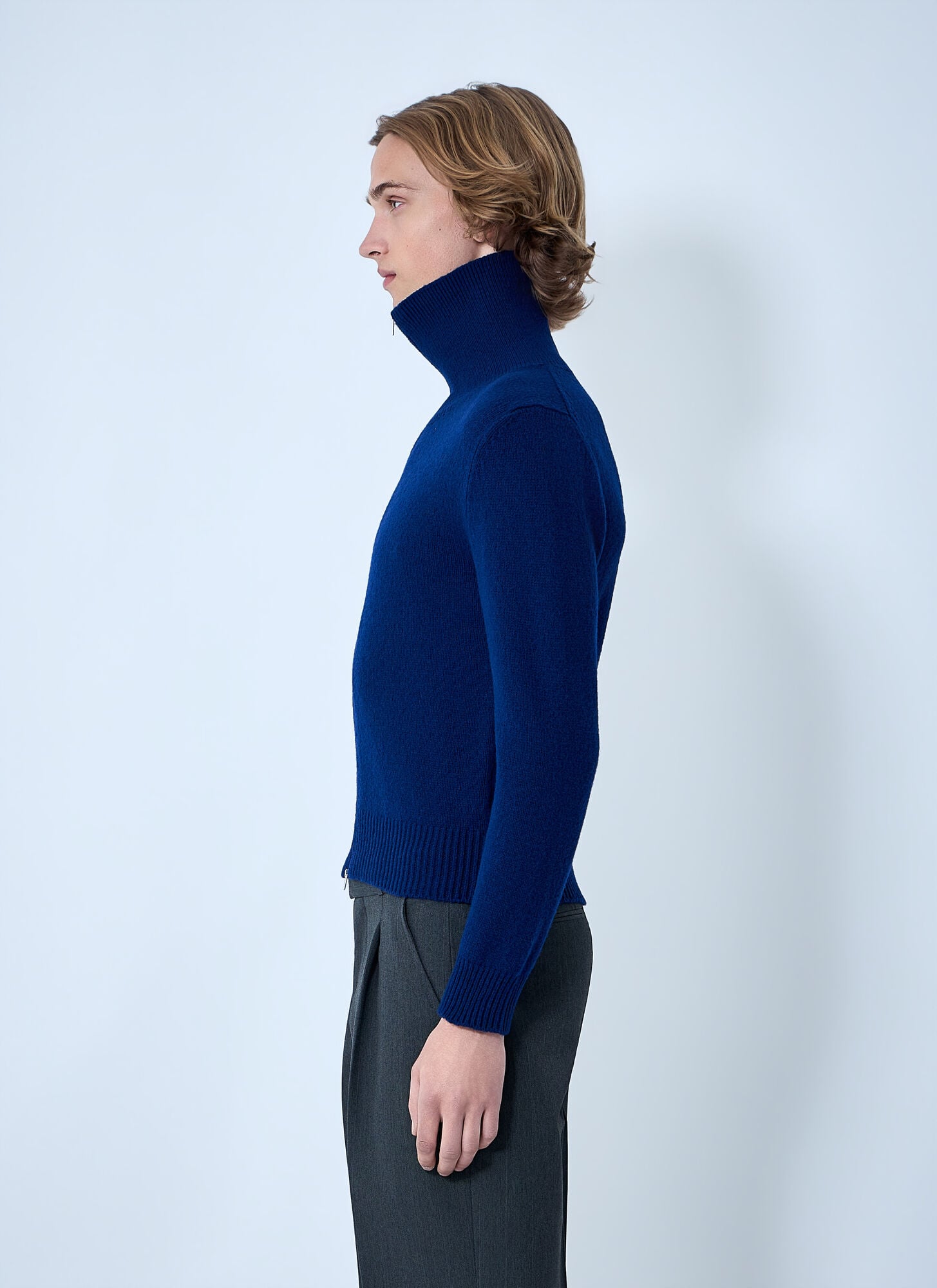  Jil Sander Jil Sander Zip-up Wool Knit Cardigan - Mann Strick Blue It - 50 