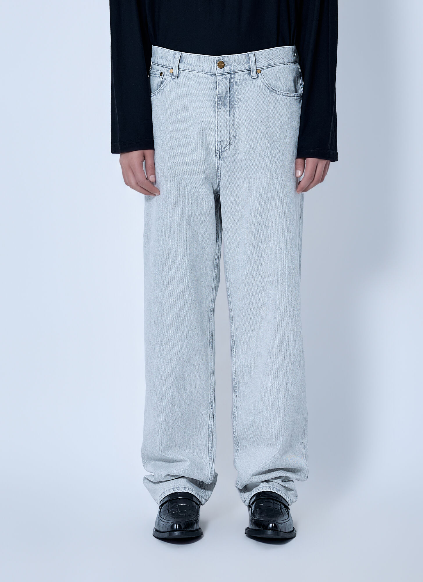 Jil Sander Men's Light Blue Straight-Leg Denim Jeans - Man Jeans 34