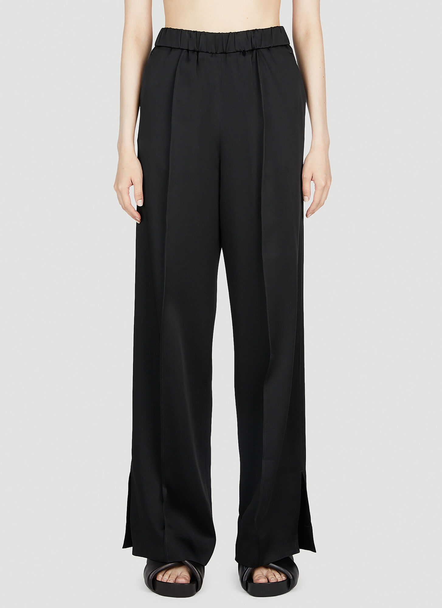 Jil Sander Cruise Slit-cuff Straight-leg Pants In Black
