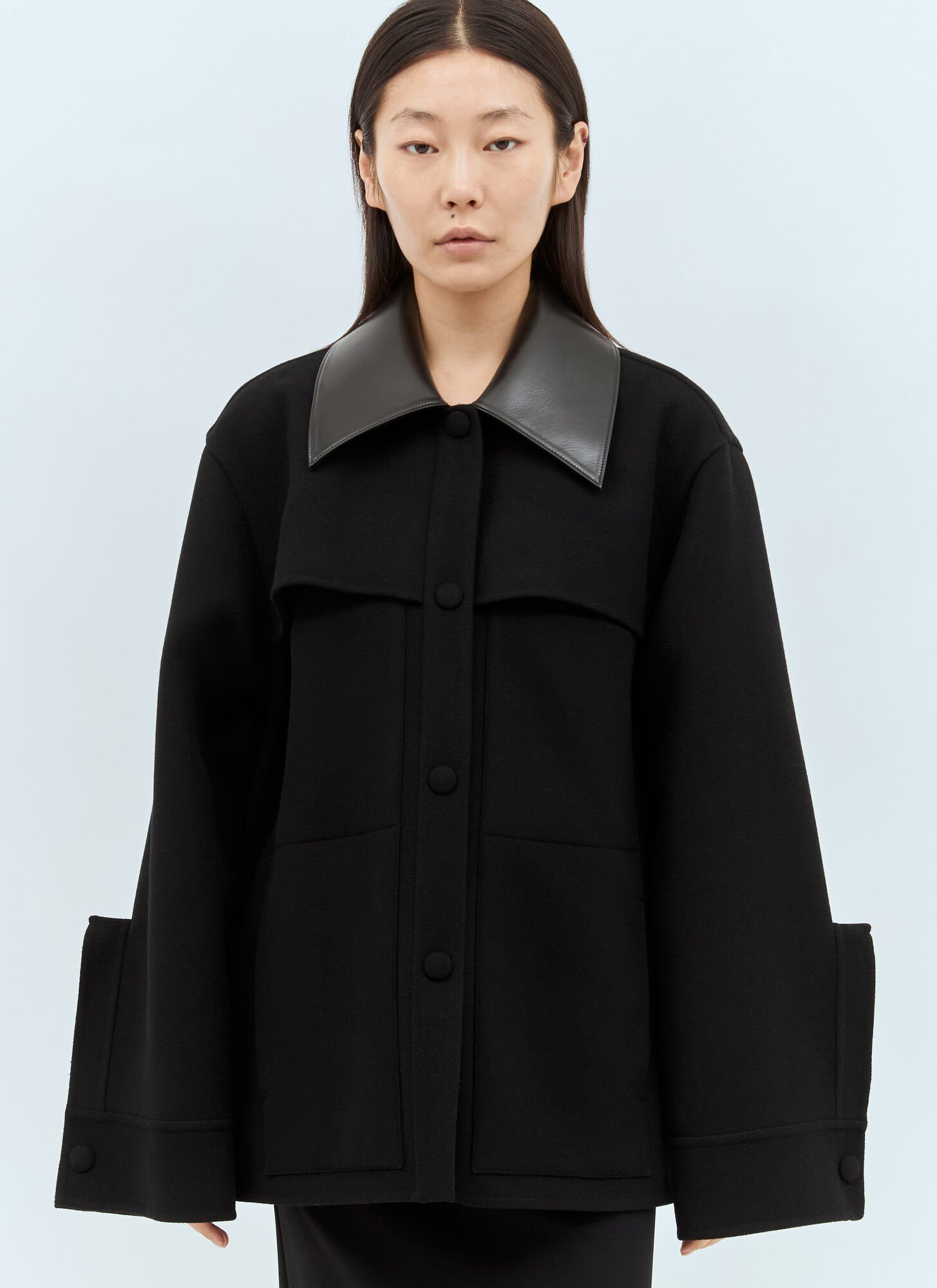 Jil Sander Black Wool Jacket In Black