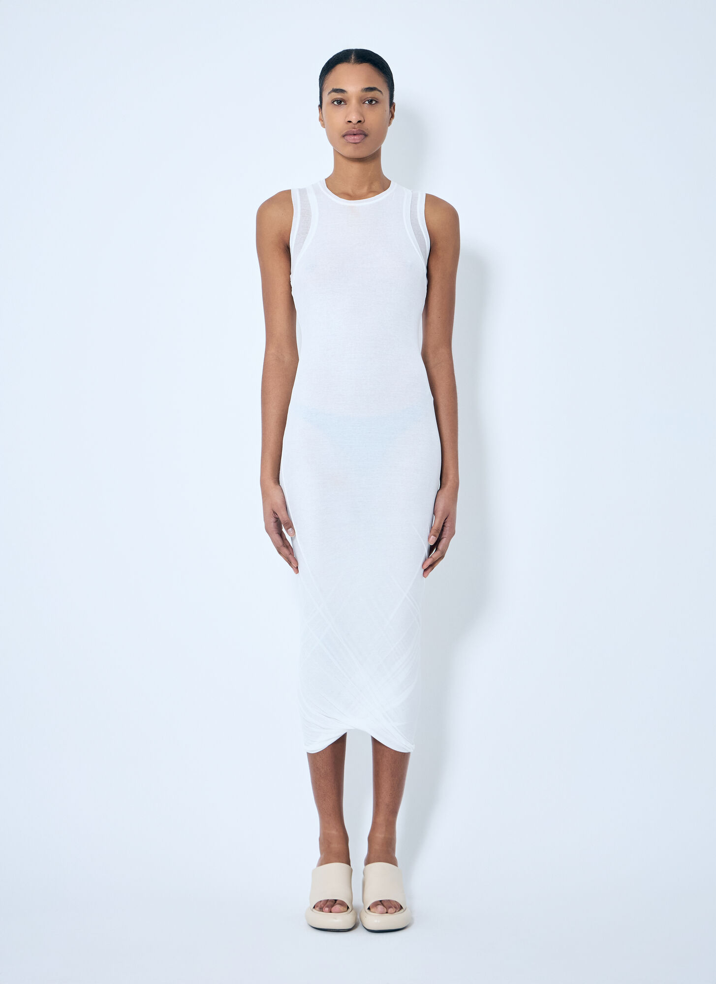 Jil Sander Layered Midi Dress – Woman Dresses White De – 38
