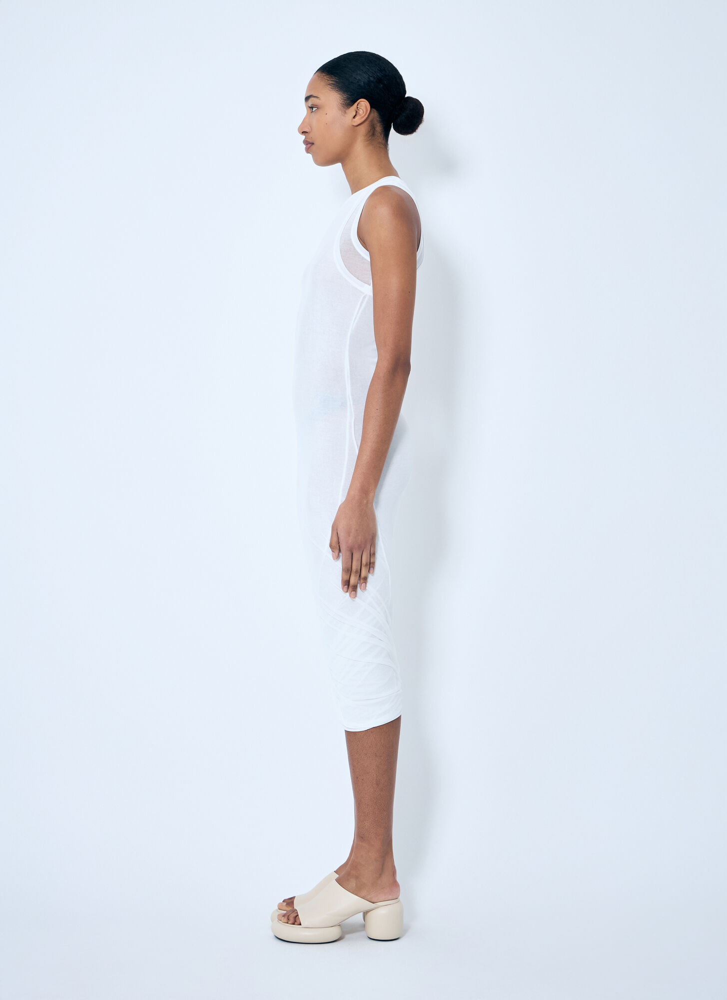  Jil Sander Jil Sander Layered Midi Dress - Frau Kleider White De - 38 