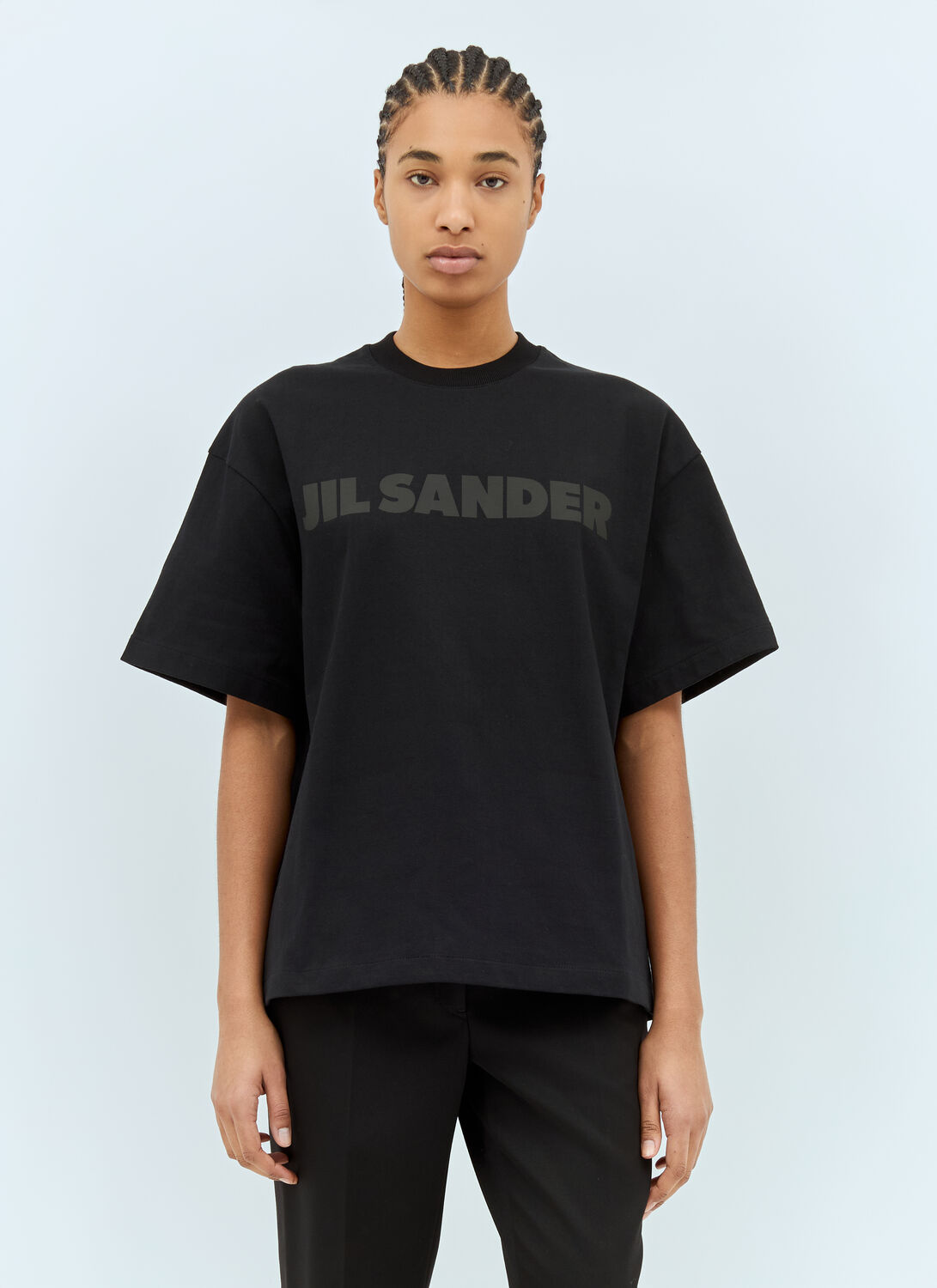 Jil Sander Cotton Jersey T-shirt With Logo In Black