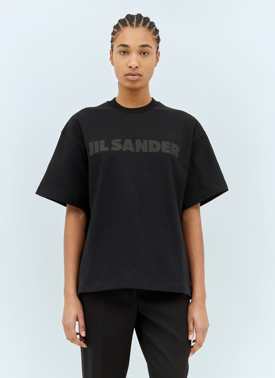 Jil Sander Cotton Jersey T-shirt With Logo In Black