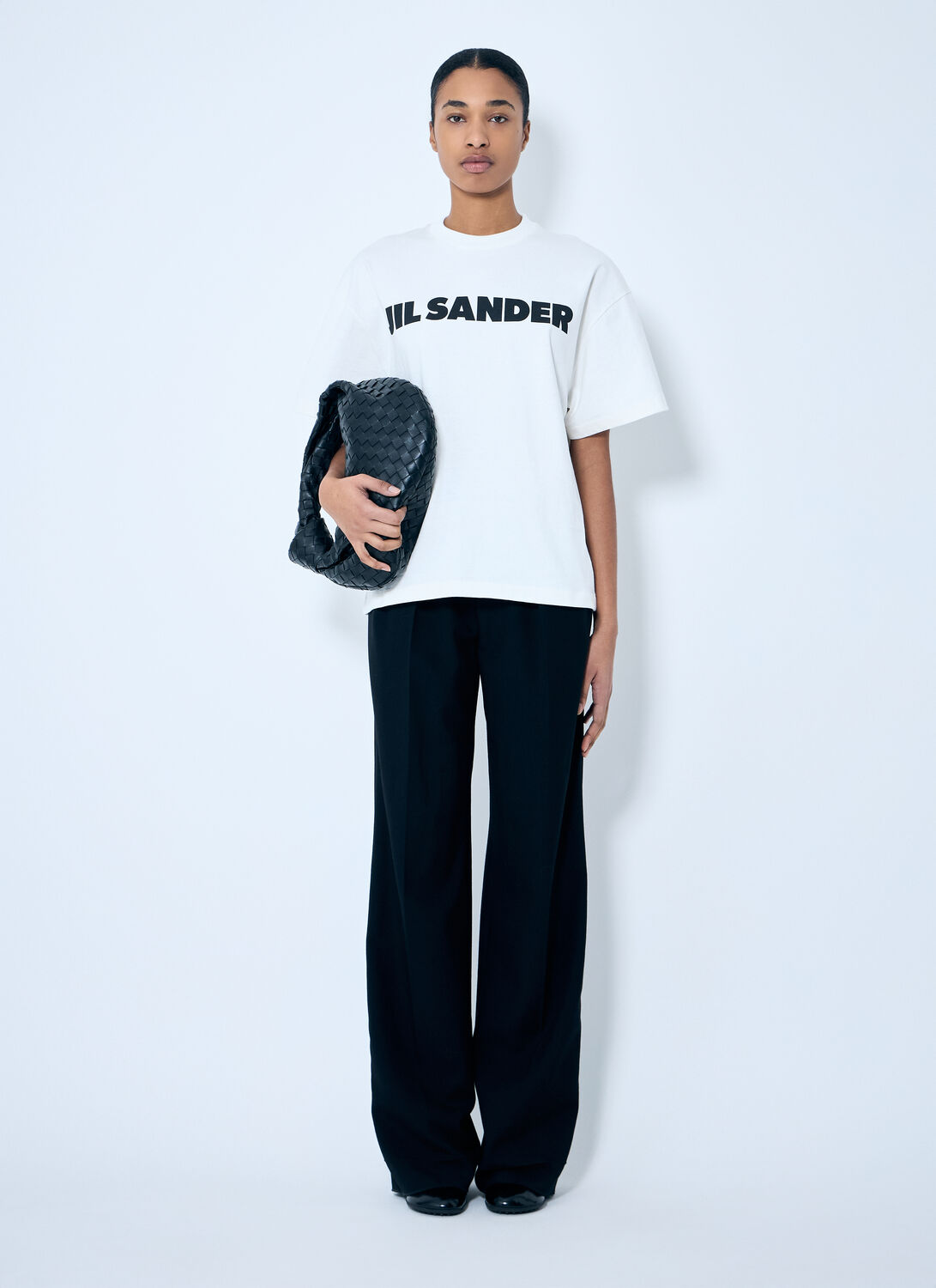 Jil Sander Oversized Crew Neck Cotton T-shirt In Cream