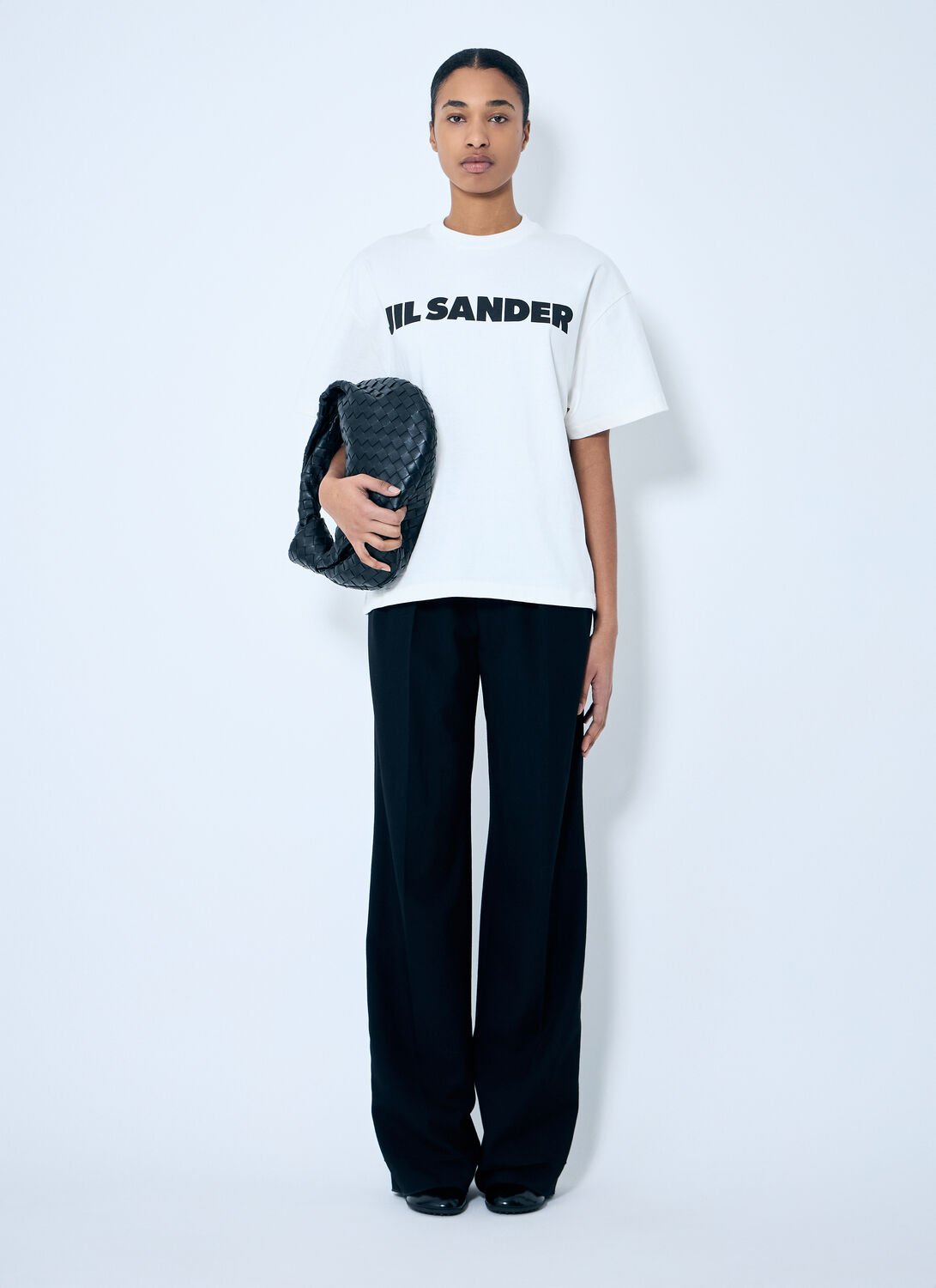 Jil Sander Oversized Crew Neck Cotton T-shirt In Cream