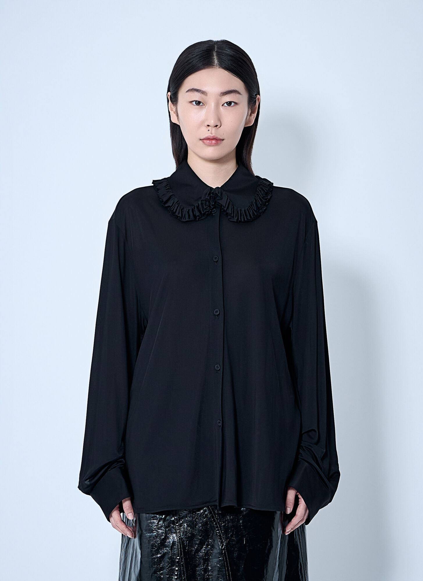 Jil Sander Women's Black Viscose Shirt - Woman Shirts Fr - 36