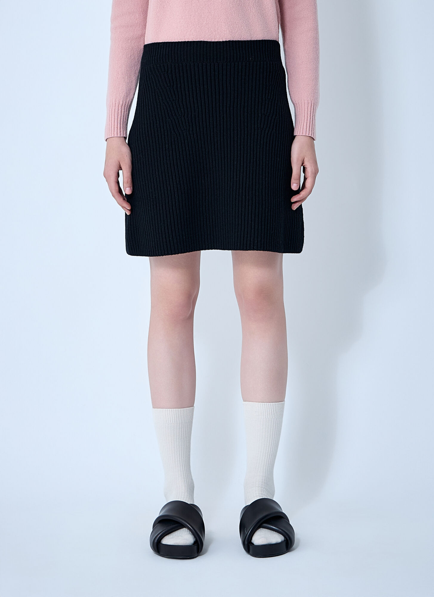 Jil Sander Donna Nero Wool Mini Skirt - Woman Skirts Fr - 36