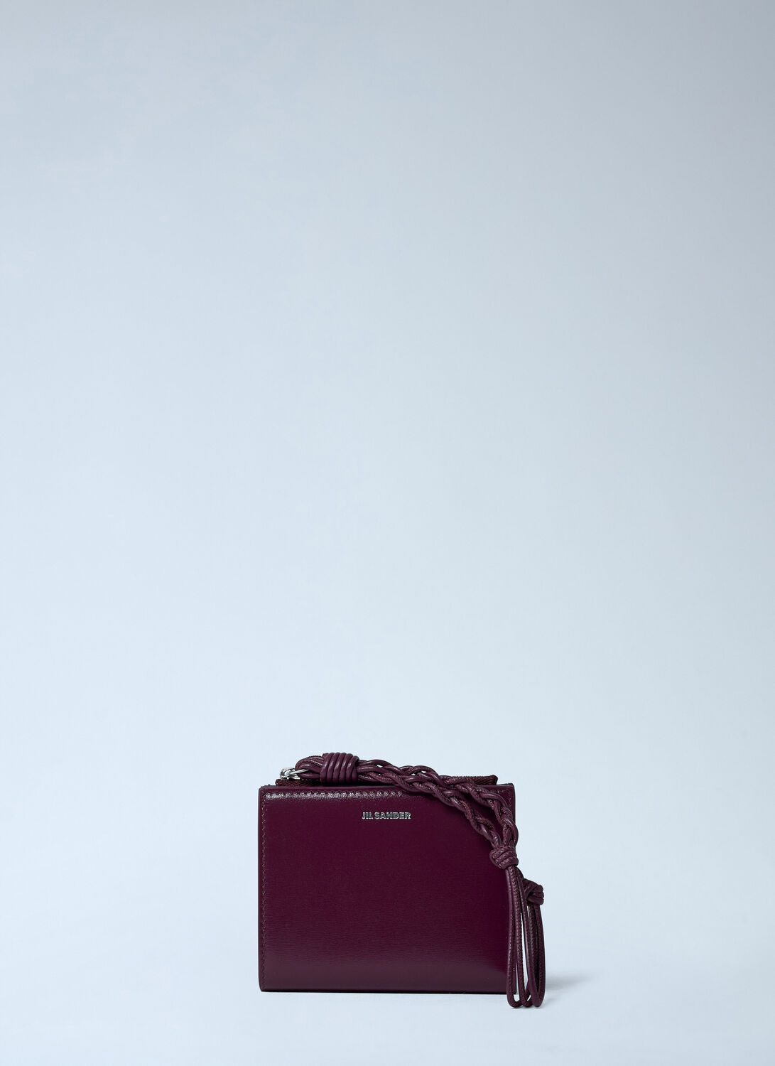 Jil Sander Mini Leather Wallet In Burgundy