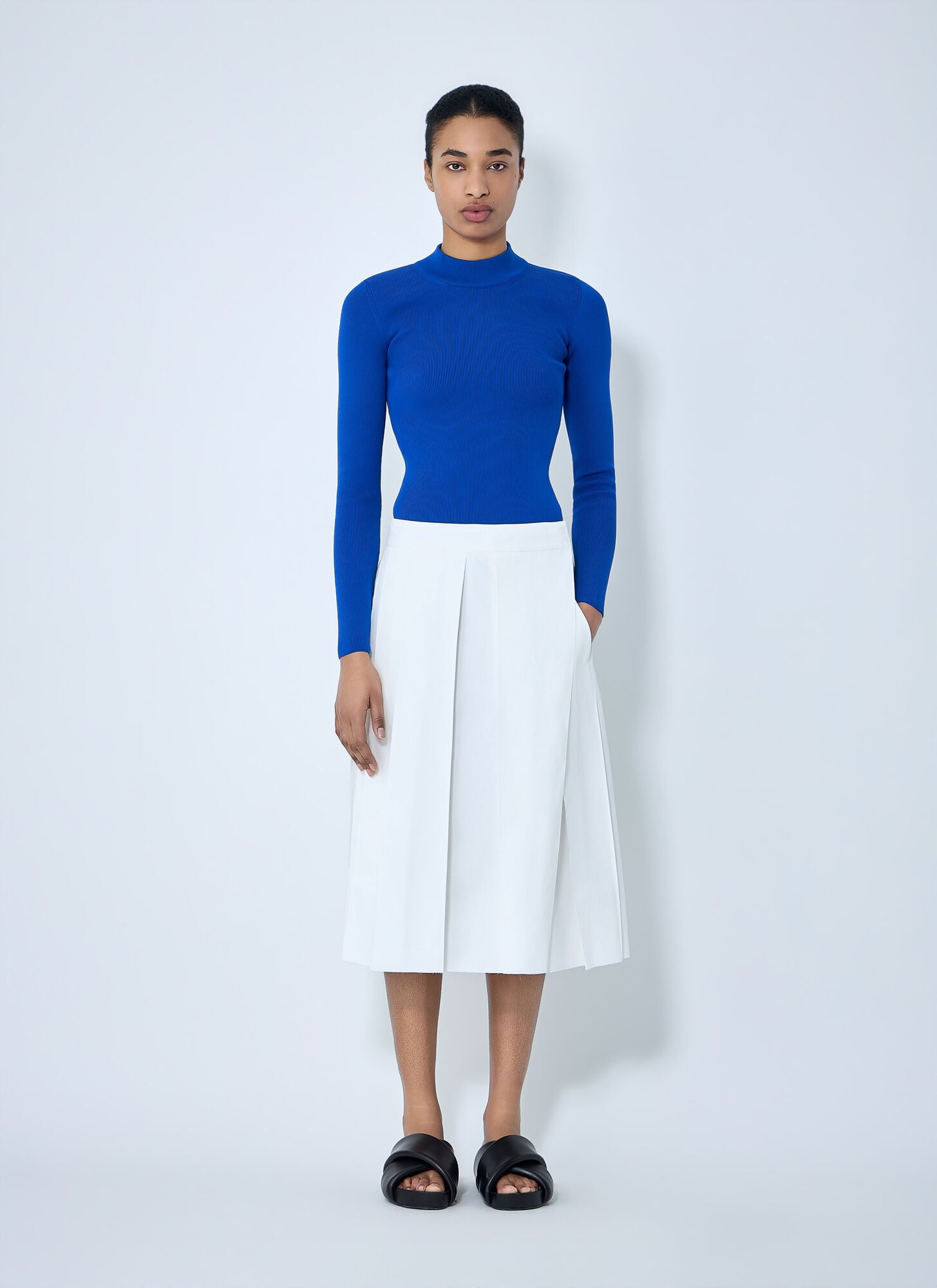  Jil Sander Jil Sander Pleated Midi Skirt - Frau Röcke White Fr - 34 